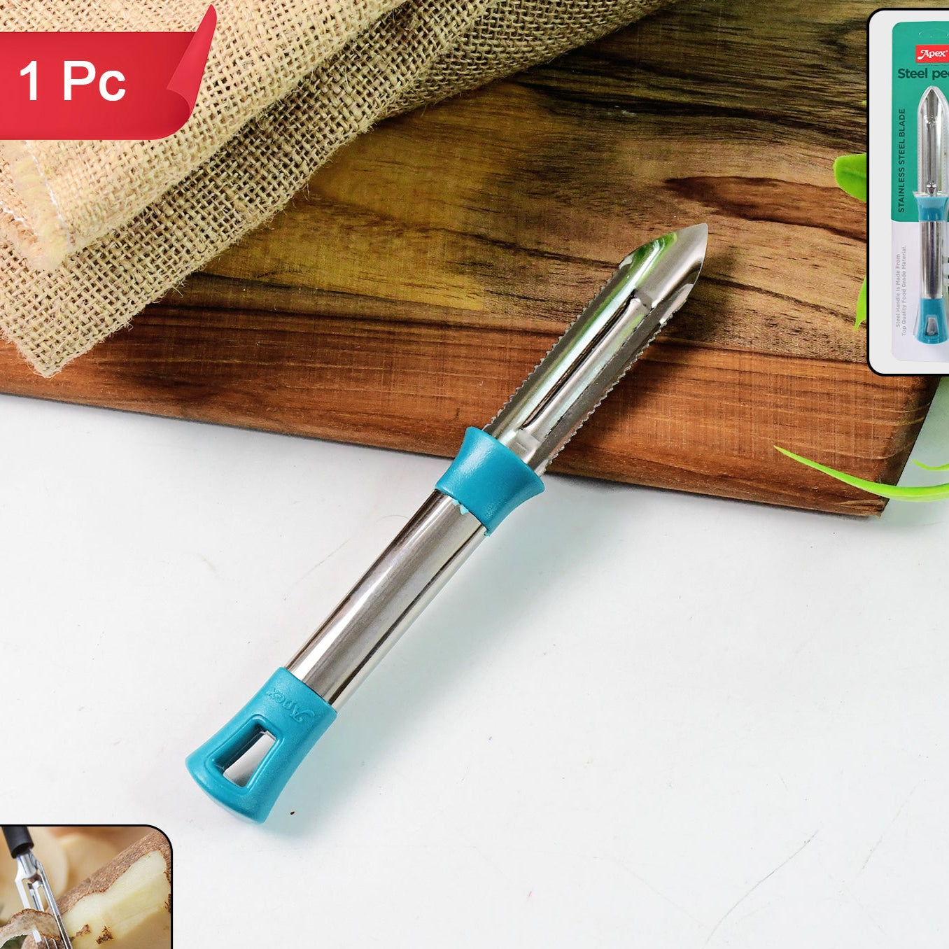 Premium Stainless Steel Vegetable and Fruit Peeler with Ergonomic Handle - 1 Pc - Happy Price - Image 1