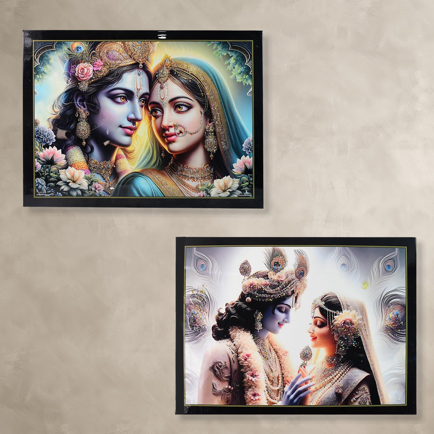 Lord Krishna Radha Wall Painting with Wooden Frame - 60x45 cm, 1 Pc - Happy Price - Image 6
