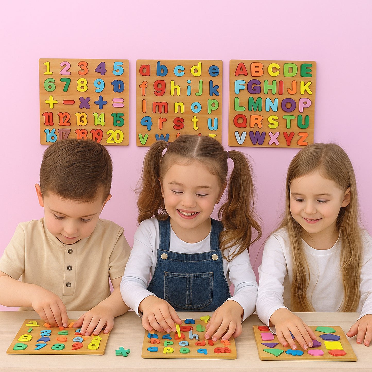Wooden Learning Puzzle Board - 1 Pc (Alphabet, Numbers, or Shapes) - Happy Price - Image 5