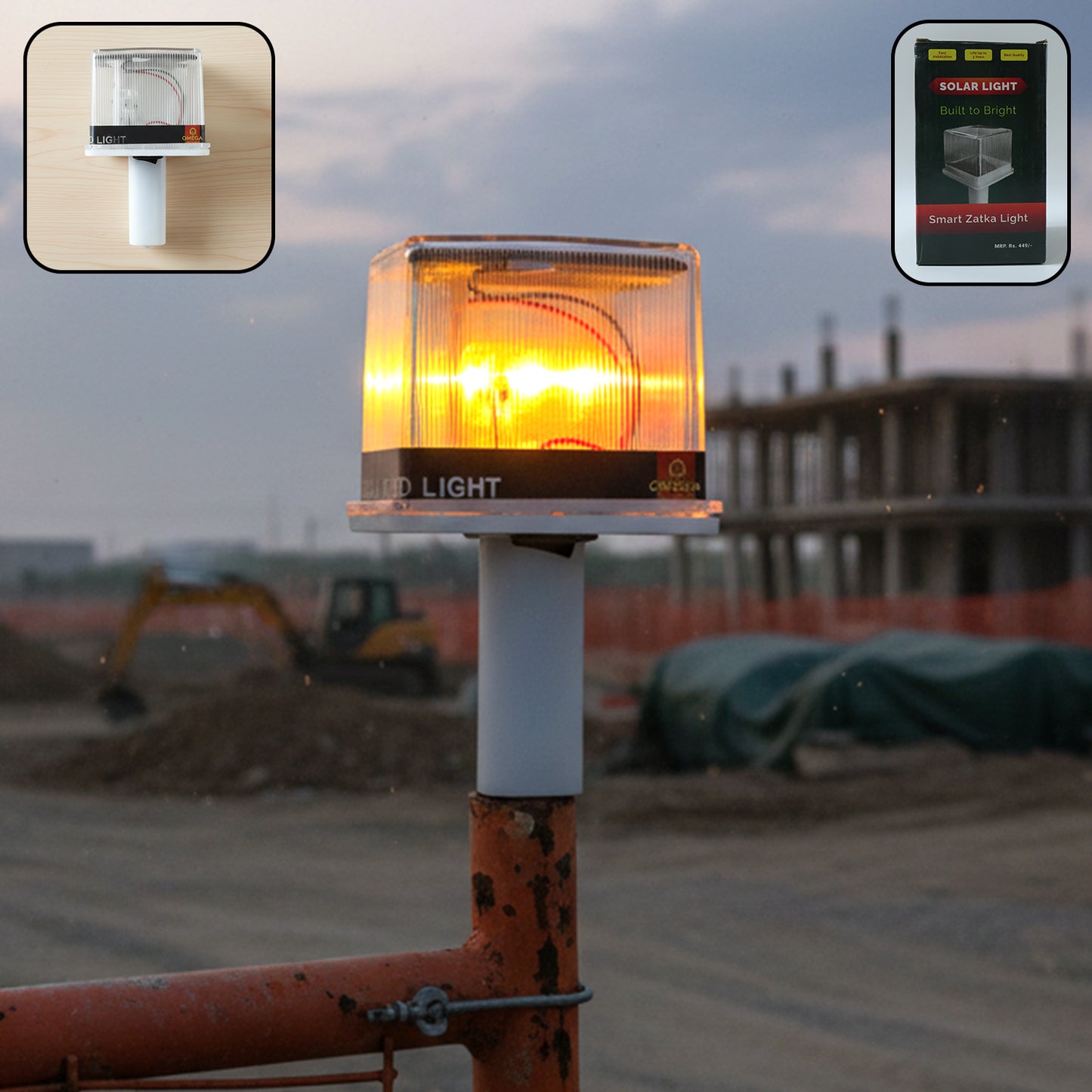 Solar Powered LED Flashing Beacon Light - 1200mAh Battery, Outdoor Safety Signal (1 Pc) - Great Price - Image 2