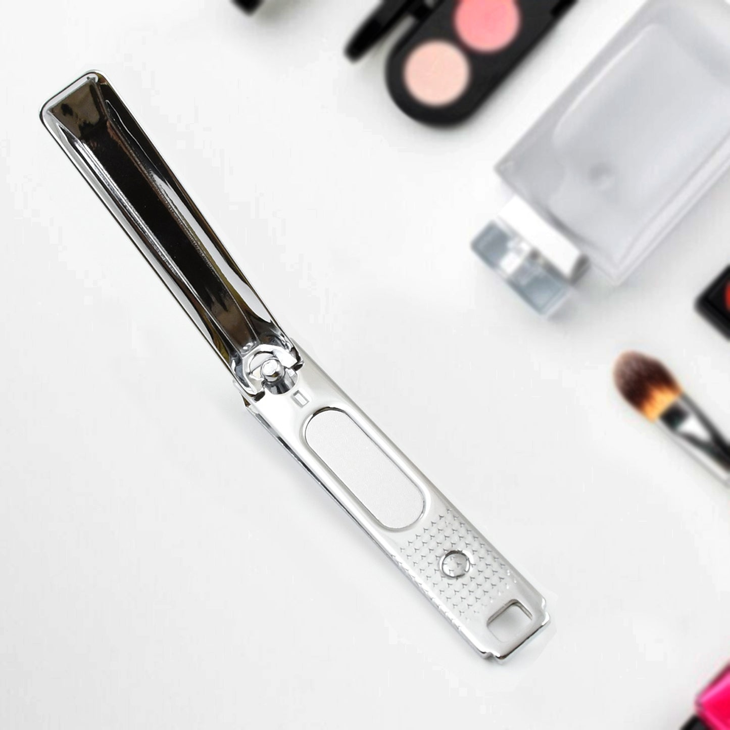 Stainless Steel Folding Nail Clippers with File - 1 Pc - Happy Price - Image 2