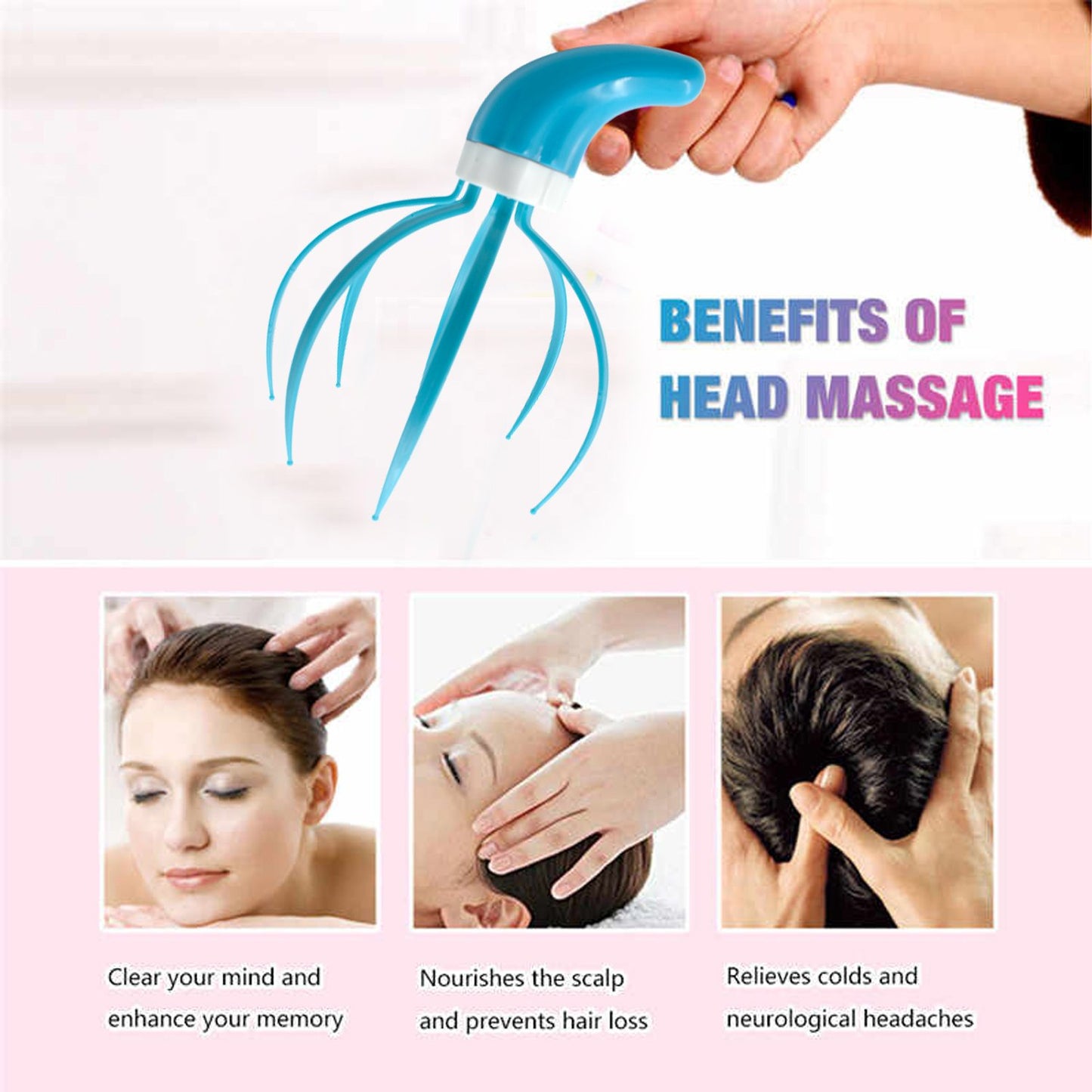 Super Life Refreshing Head Massager Hand Grip - Happy Price - Image 3