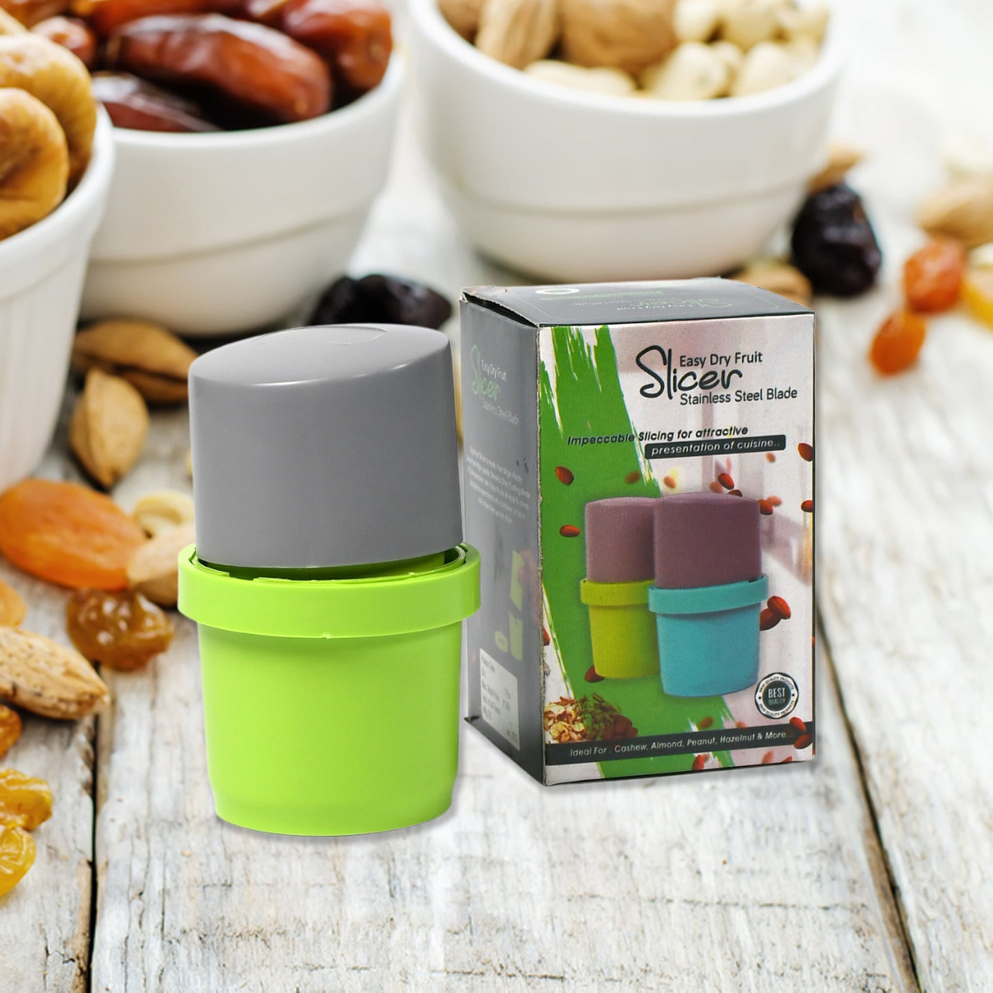 Plastic Dry Fruit And Paper Mill Grinder Slicer Chocolate Cutter And Butter Slicer With 3 In 1 Blade Standard Multicolor - Happy Price - Image 2