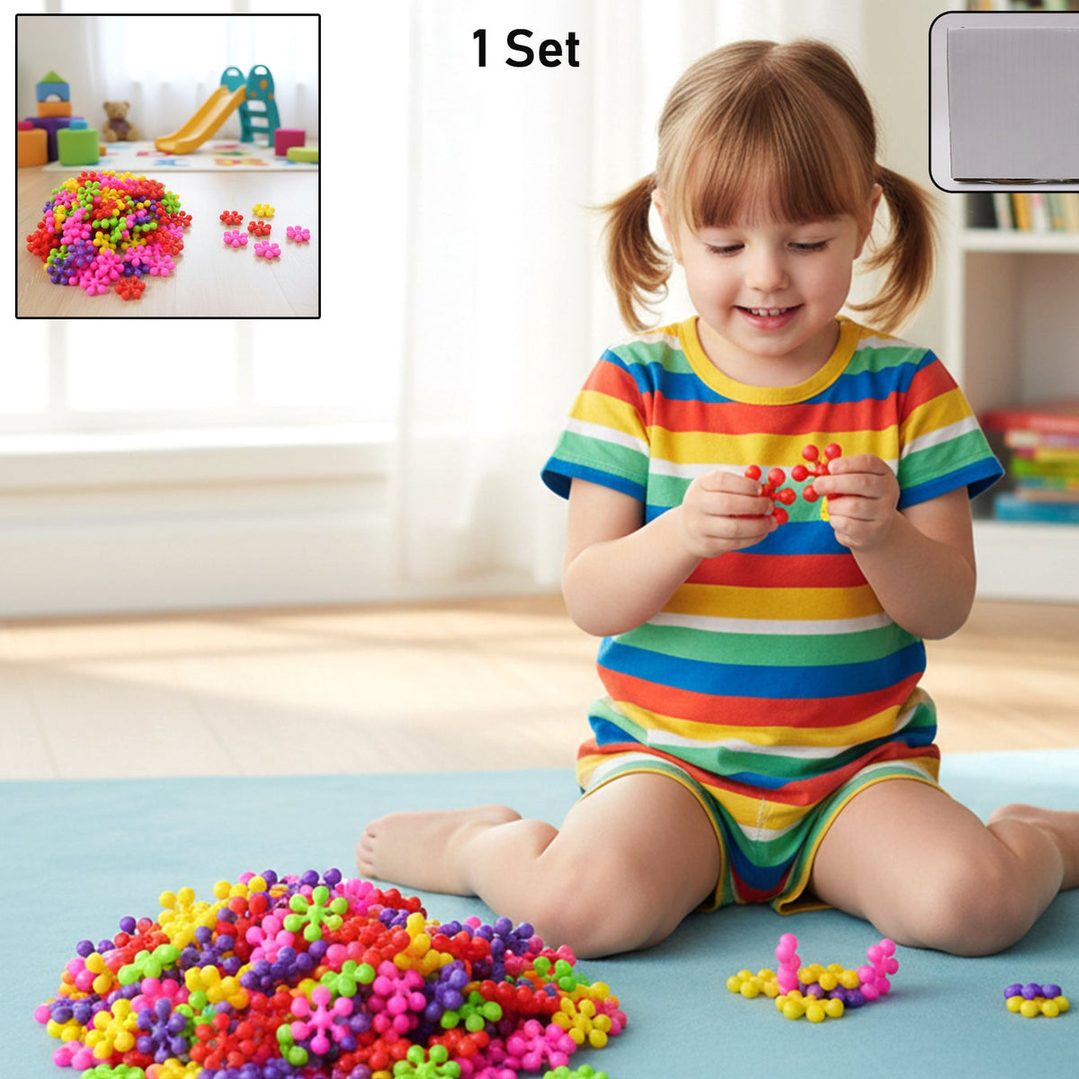 Colourful Building Blocks Toy Set for Kids - Creative Interlocking Puzzle (1 Set) - Happy Price - Image 1