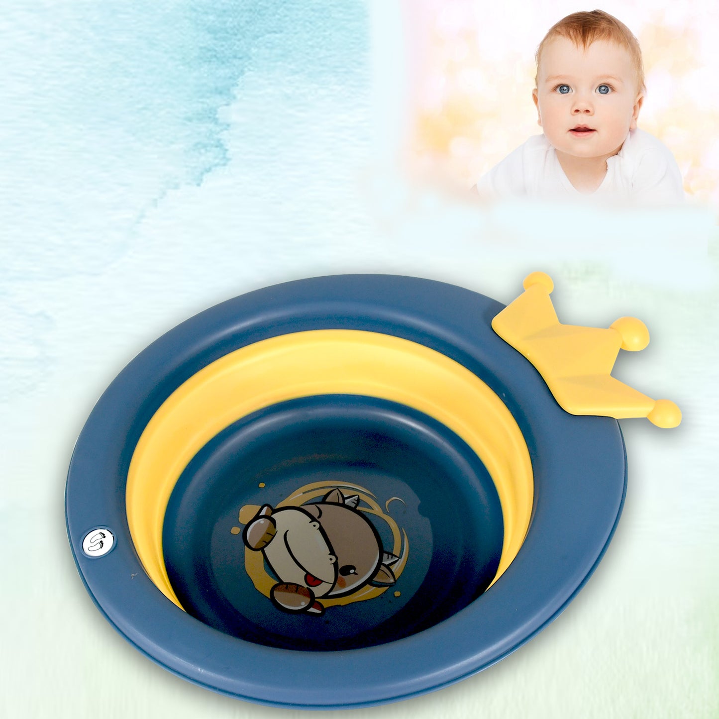 Cartoon Shape Wash Basin Space Saving Multi Function Foldable Baby Wash Basin Easy Clean Lightweight Thicken For Washing Face For Home (33x31 Cm 1 Pc) - Happy Price - Image 3