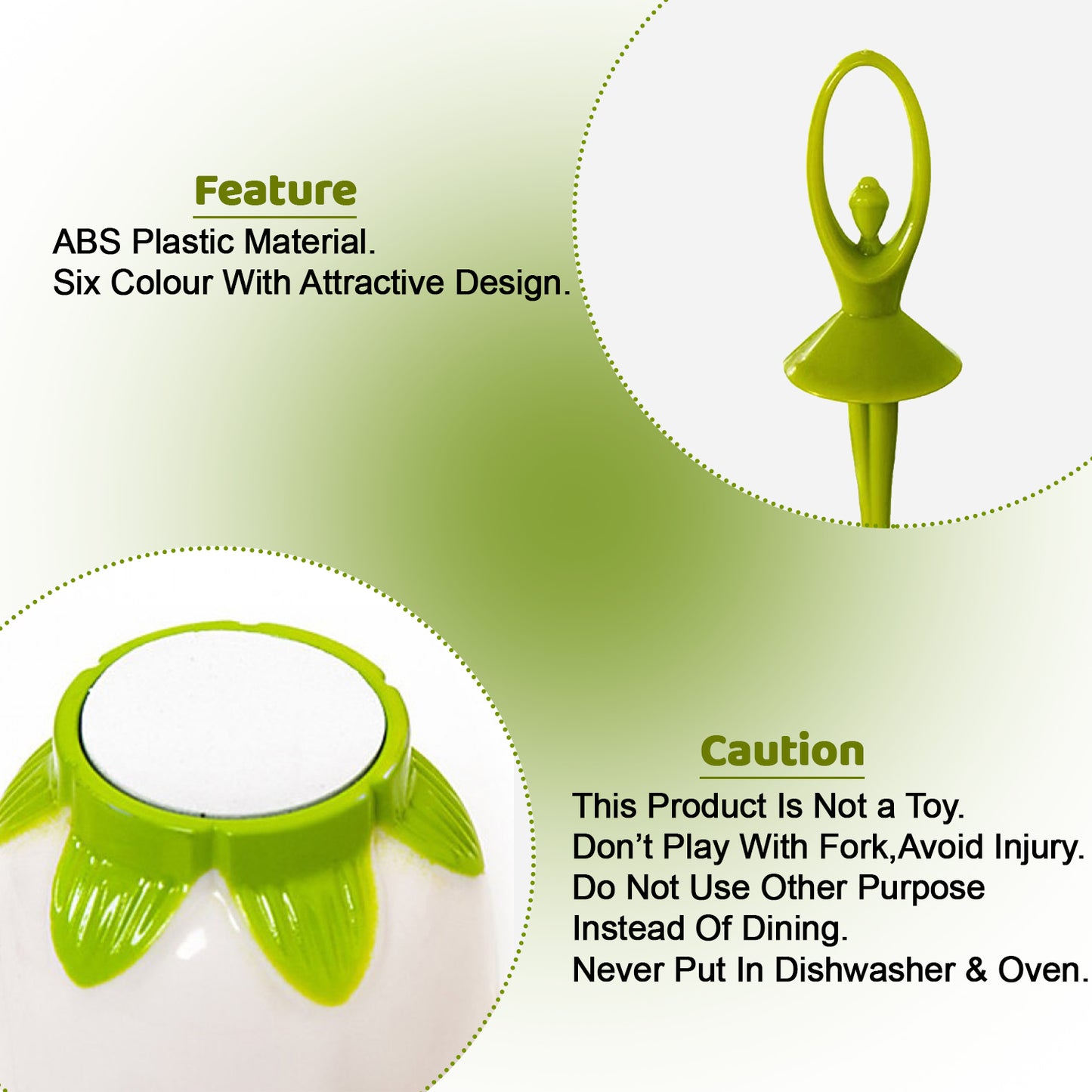 Dancing Doll Fruit Fork Cutlery Set With Stand Set Of 6. - Happy Price - Image 6