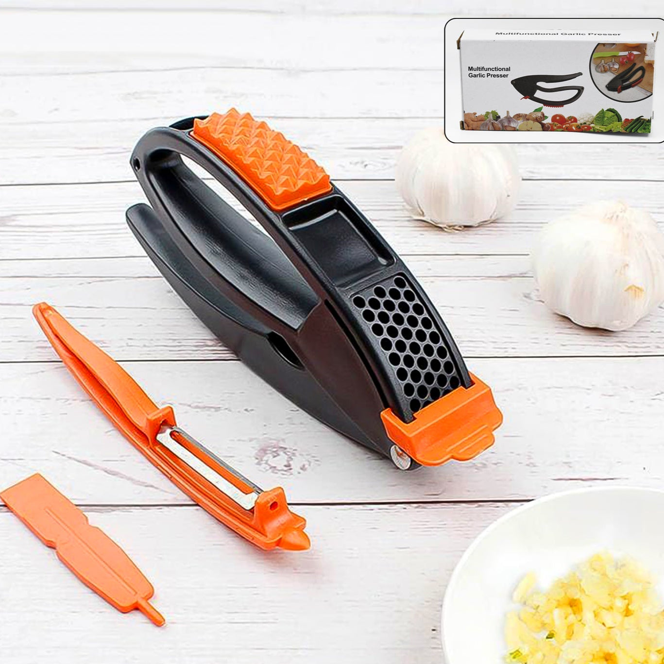 Multifunctional Garlic Press Garlic Mincing Crushing Tool (1 Pc) - Happy Price - Image 1