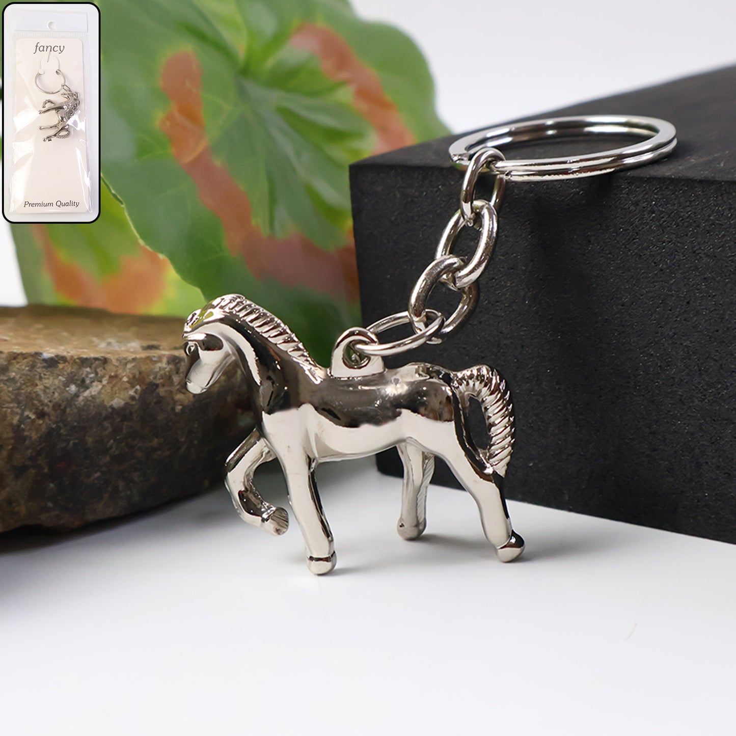 Metallic Horse Design Keychain for Keys - Polished Chrome Finish (1 Pc) - Happy Price - Image 6