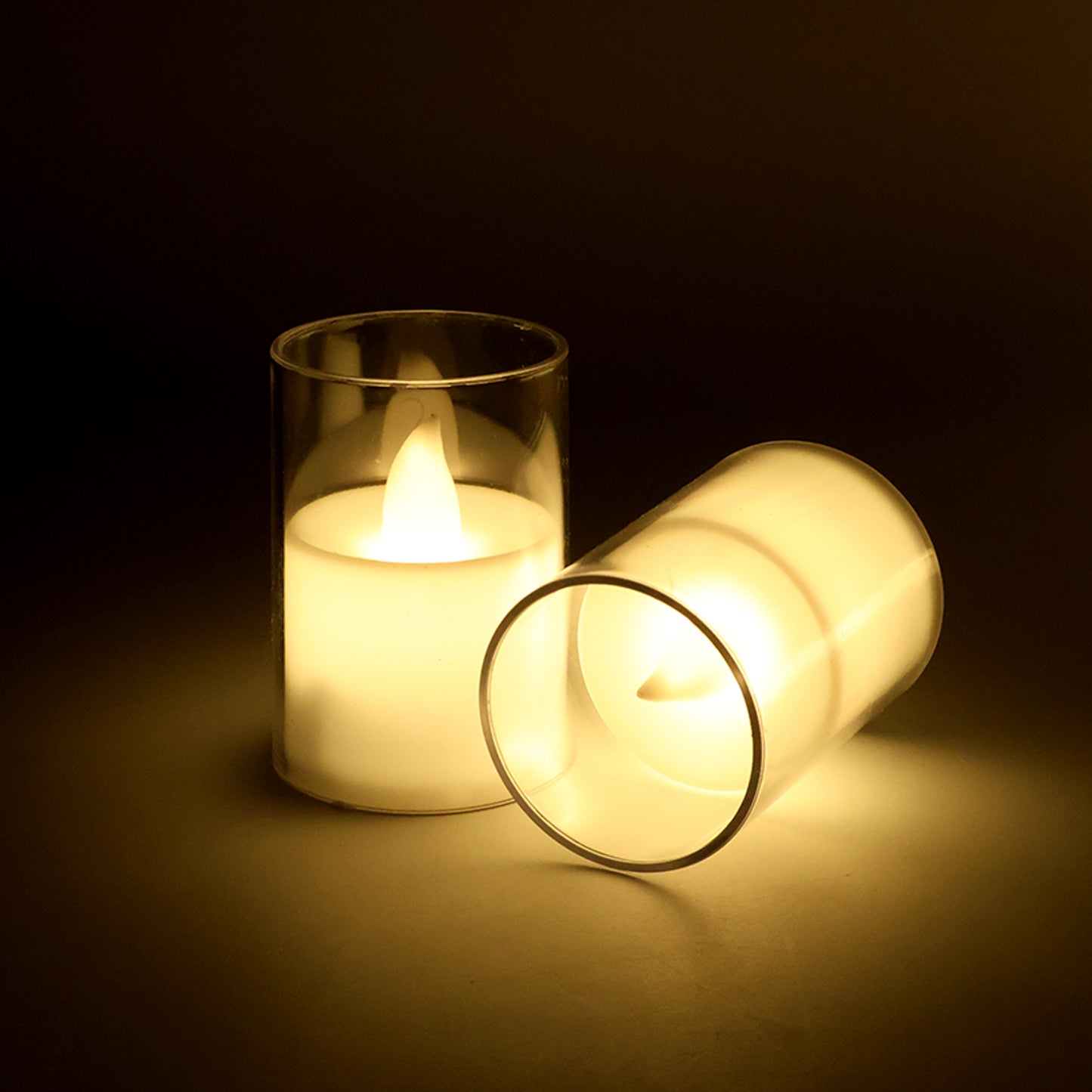 24 Pc Flameless LED Tealight Candles with Glass Holders - Smokeless & Safe Decorative Lights - Happy Price - Image 6