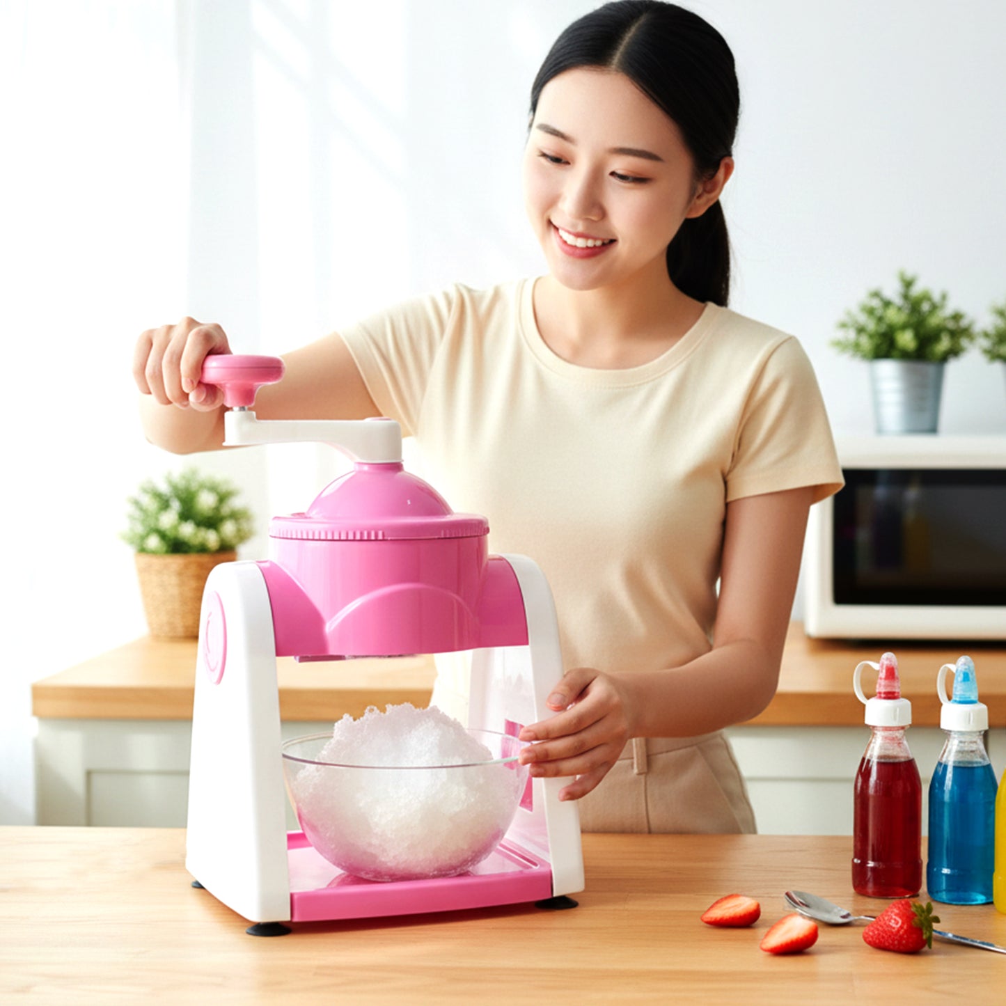 Manual Gola Maker Machine - Pink, Portable Ice Slush Maker - Great Price - Image 5