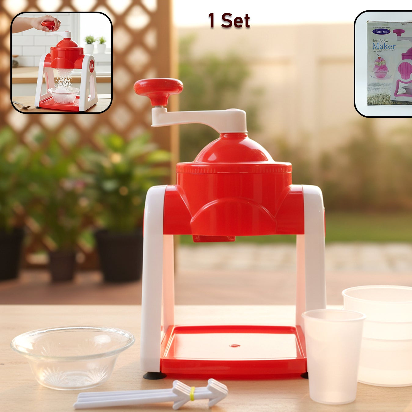 Manual Gola Maker - Red, Portable Ice Slush Machine - Great Price - Image 1