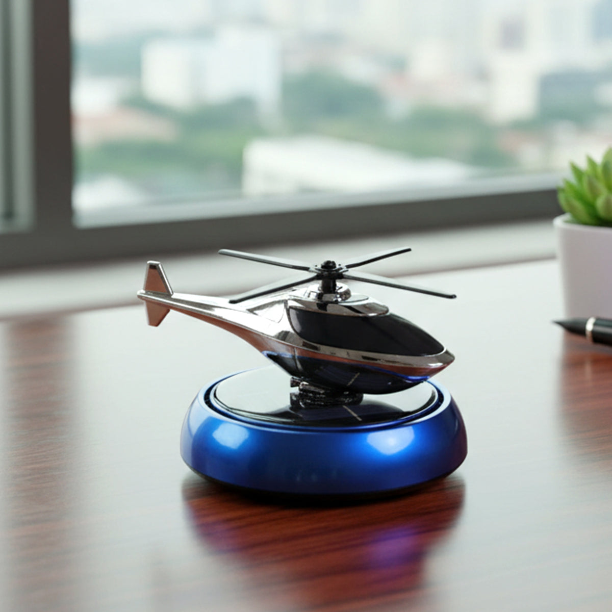 Solar Powered Rotating Helicopter Car Dashboard Air Freshener & Decor - Happy Price - Image 5