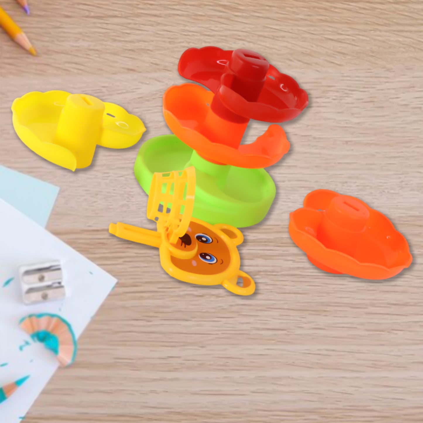 Colorful Bear Face Ball Drop Tower Toy for Toddlers - Educational Stacking Spiral Playset - Happy Price - Image 3