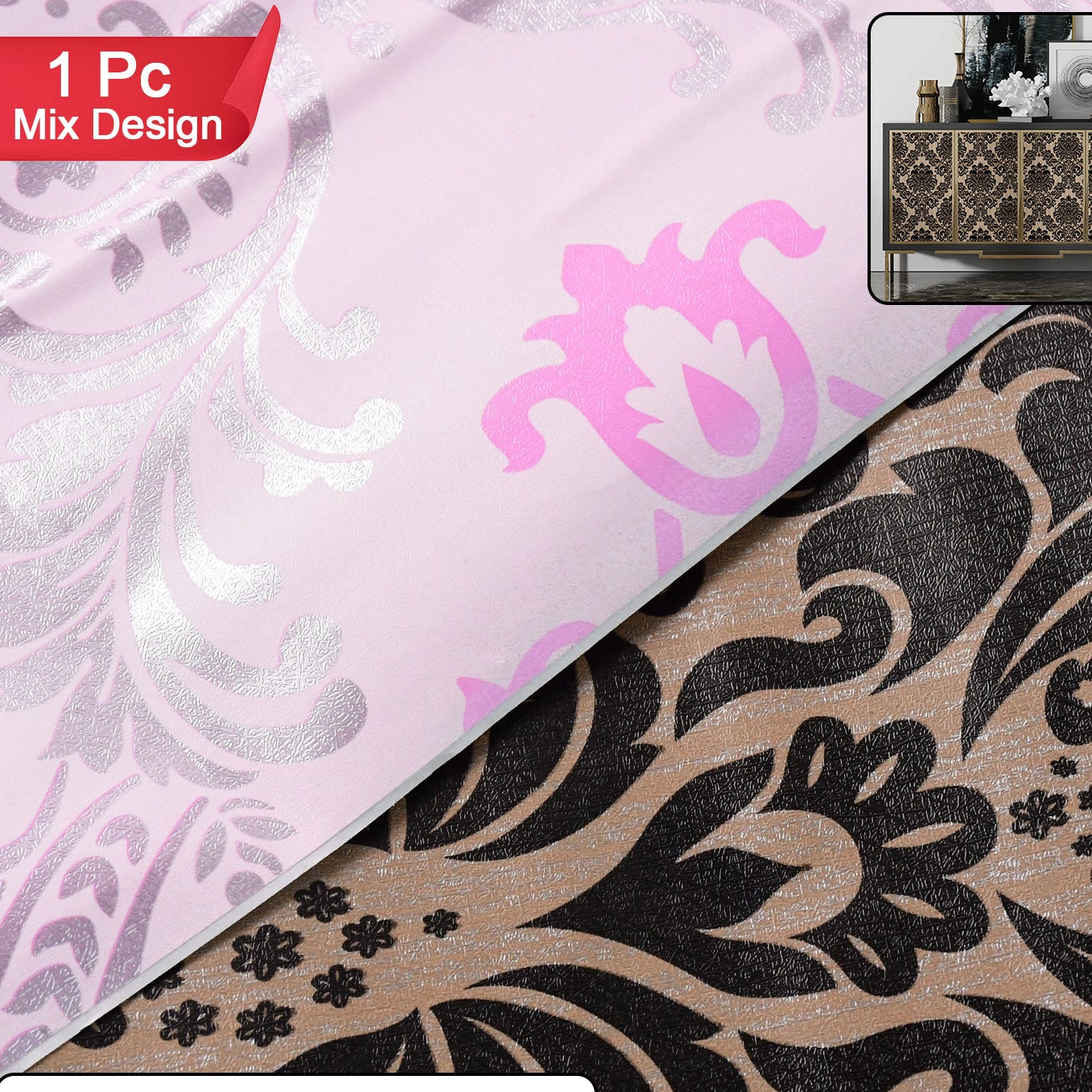 Self-Adhesive Decorative Wallpaper Roll - Waterproof & Oil-Proof Peel and Stick Wall Covering (1 Pc) - Happy Price - Image 1