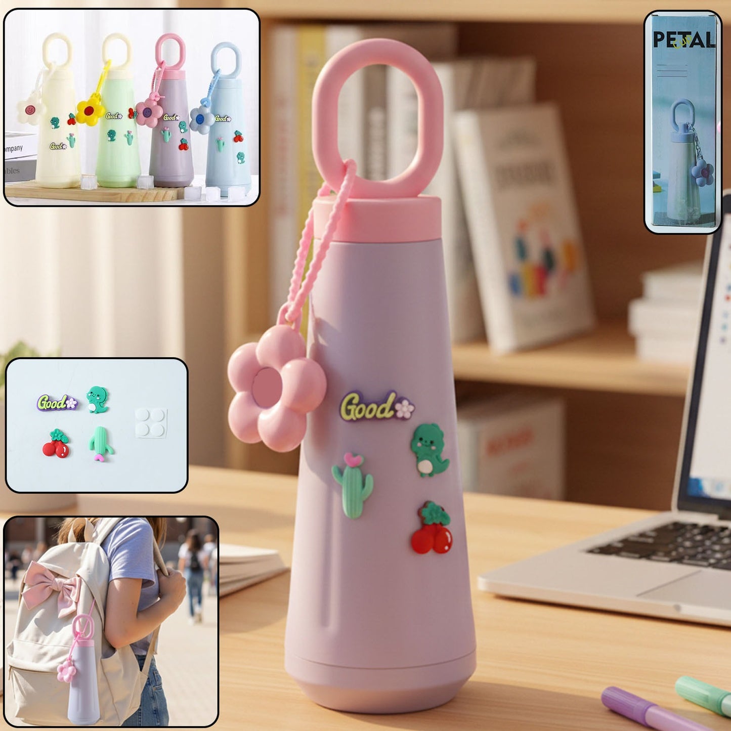 450 ML Cute Portable Water Bottle with Hanging Loop - 1 Pc - Great Price - Image 2