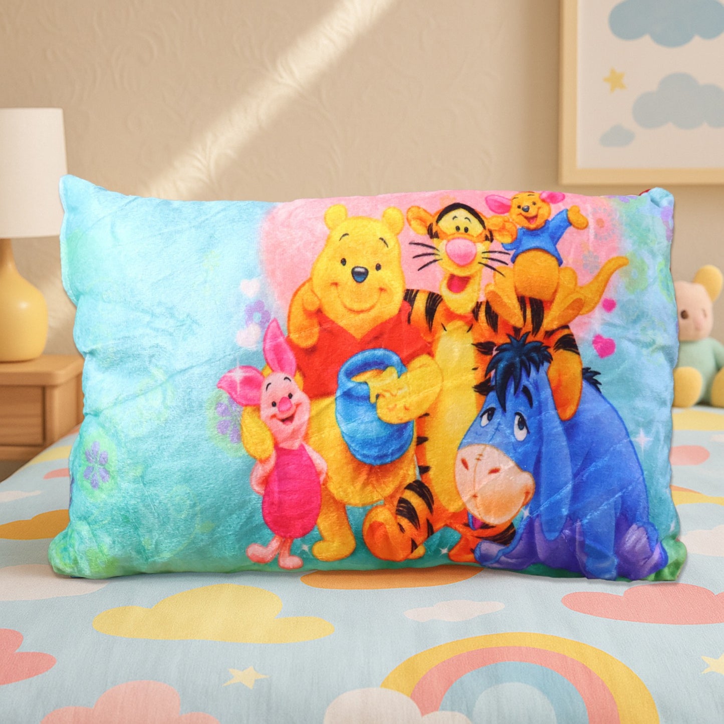 Cute Cartoon Character Plush Pillow for Kids - Soft & Cozy Bedding (40 x 25 Cm, 1 Pc) - Happy Price - Image 2