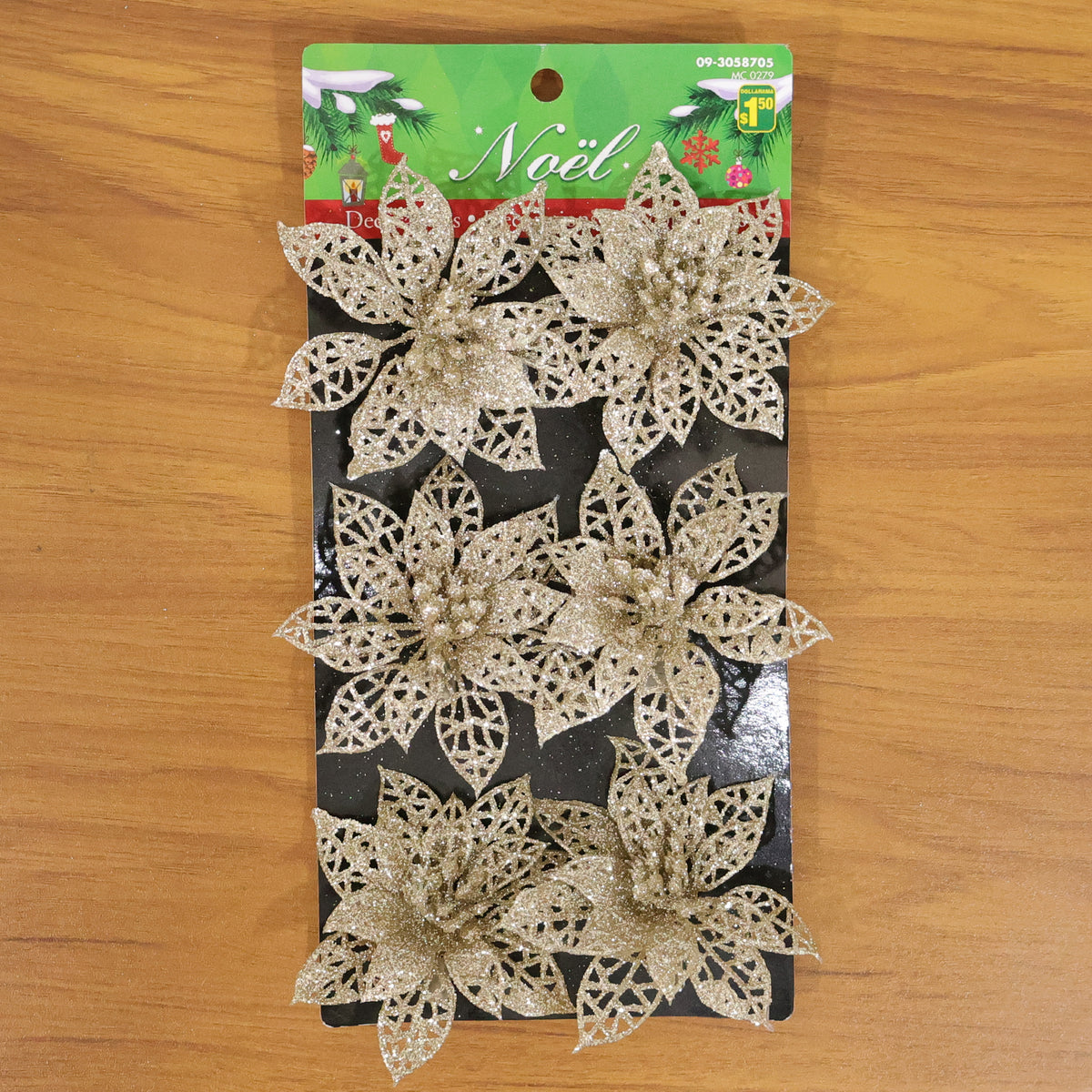 Glitter Flower Hair Clips - 6 Pc Mix Color Set for Women & Girls - Happy Price - Image 7