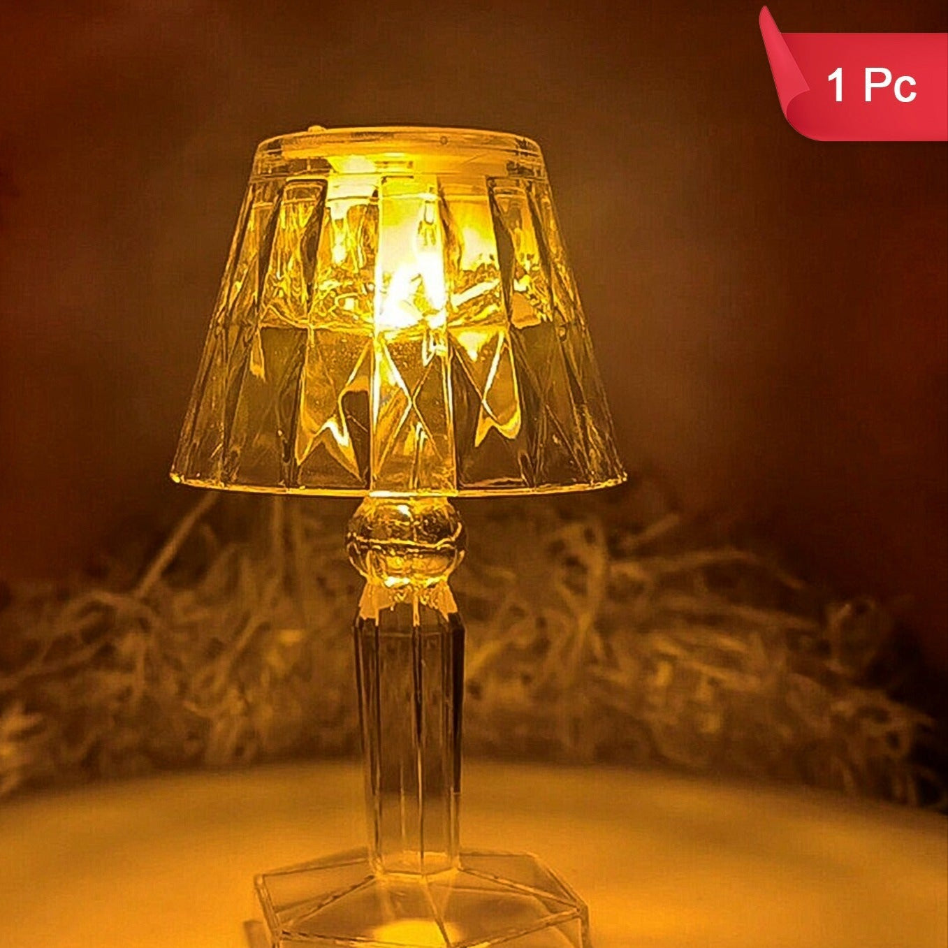 LED Projection Night Light Lamp - Decorative Flameless Acrylic Candle for Home Decor (1 Pc) - Happy Price - Image 1