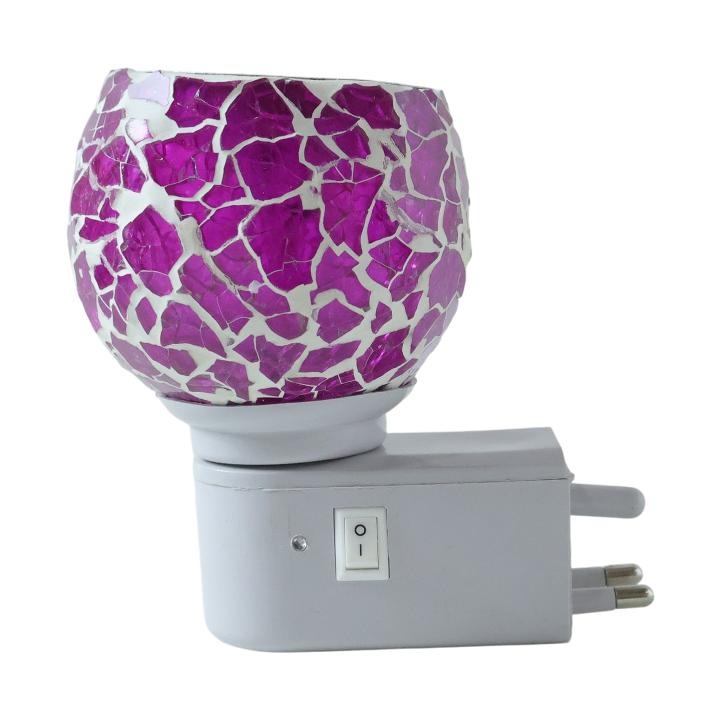 Mosaic Glass Aroma Diffuser & Night Lamp (1 Pc) - Purple Crackle Plug-in - Happy Price - Image 4
