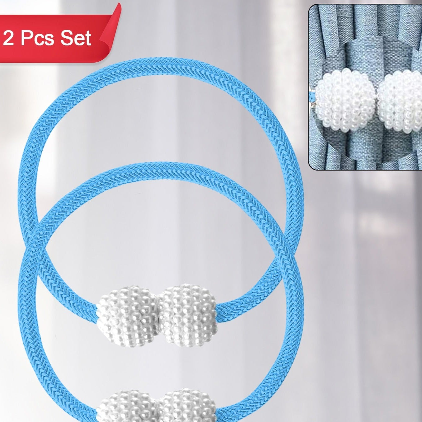 Polyester And Magnet Curtain (2 Pc) - Happy Price - Image 1