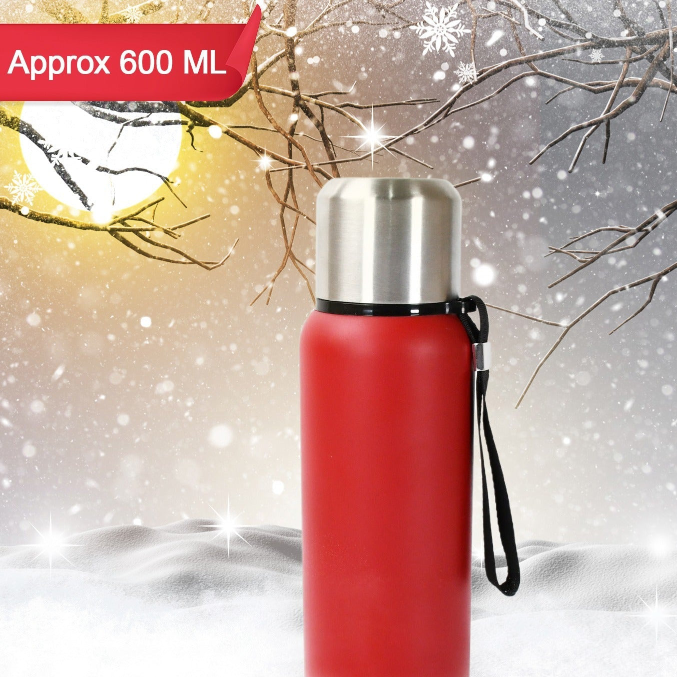 Stainless Steel Water Bottle Fridge Water Bottle Stainless Steel Water Bottle Leak Proof Rust Proof Cold Hot Thermos Steel Bottle Leak Proof Office Bottle Gym Home Kitchen Hiking Trekking Travel Bottle (1000ml800mlapprox 600ml) - Happy Price - Image 1