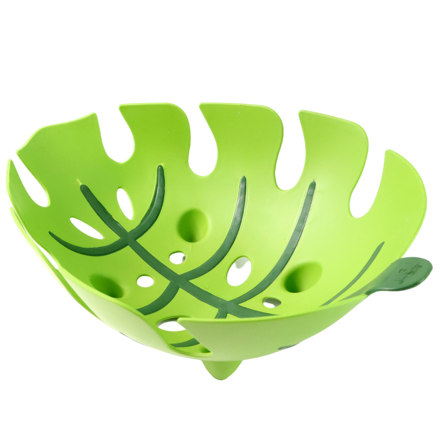 Leaf Design Plastic Fruit Basket - 1 Pc Green Kitchen Organizer - Happy Price - Image 5