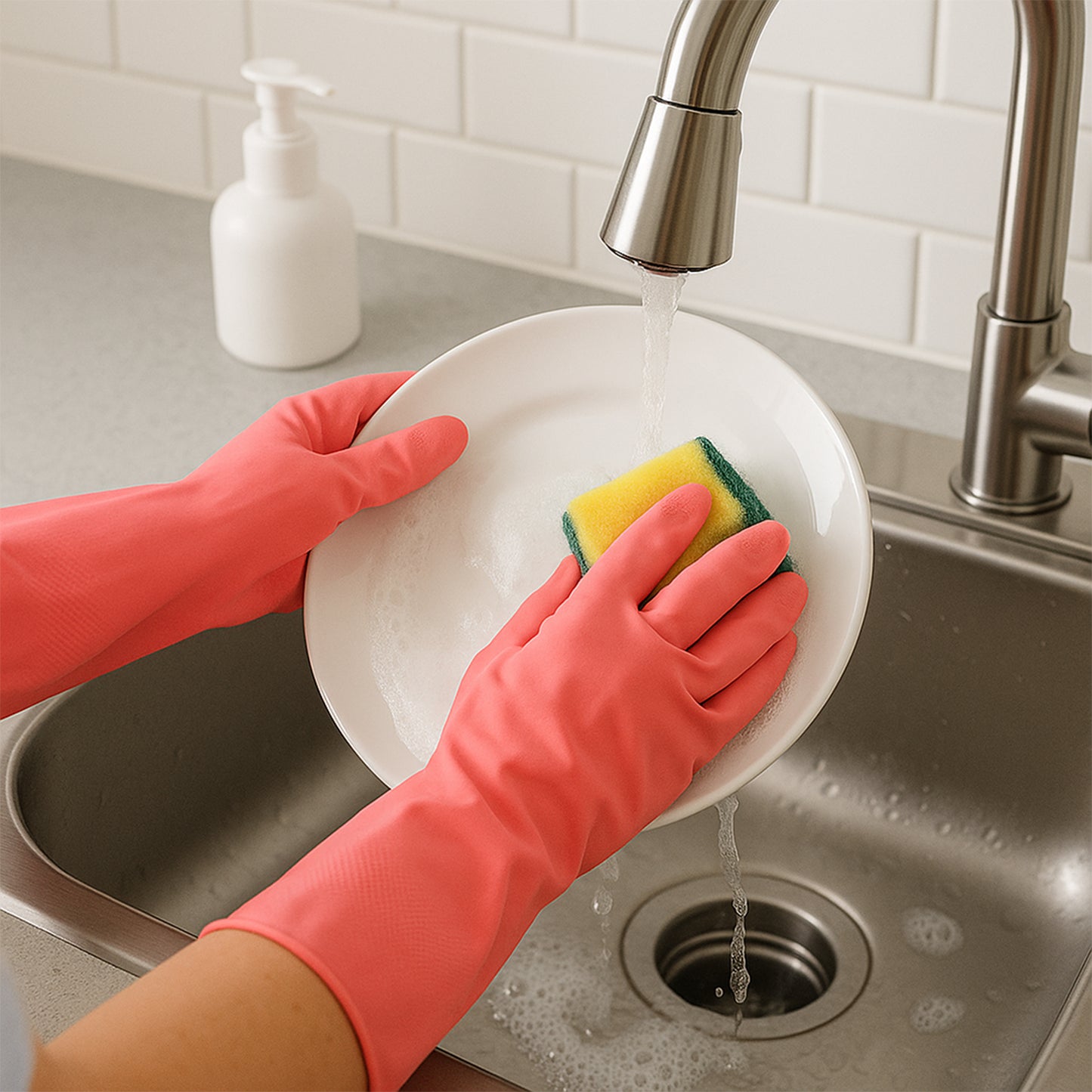 Reusable Waterproof Household Cleaning Gloves (45gm 1 Pair) - Happy Price - Image 6