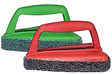 Bathroom Tile Cleaning Brush with Abrasive Scrubber and Handle - Happy Price - Image 2
