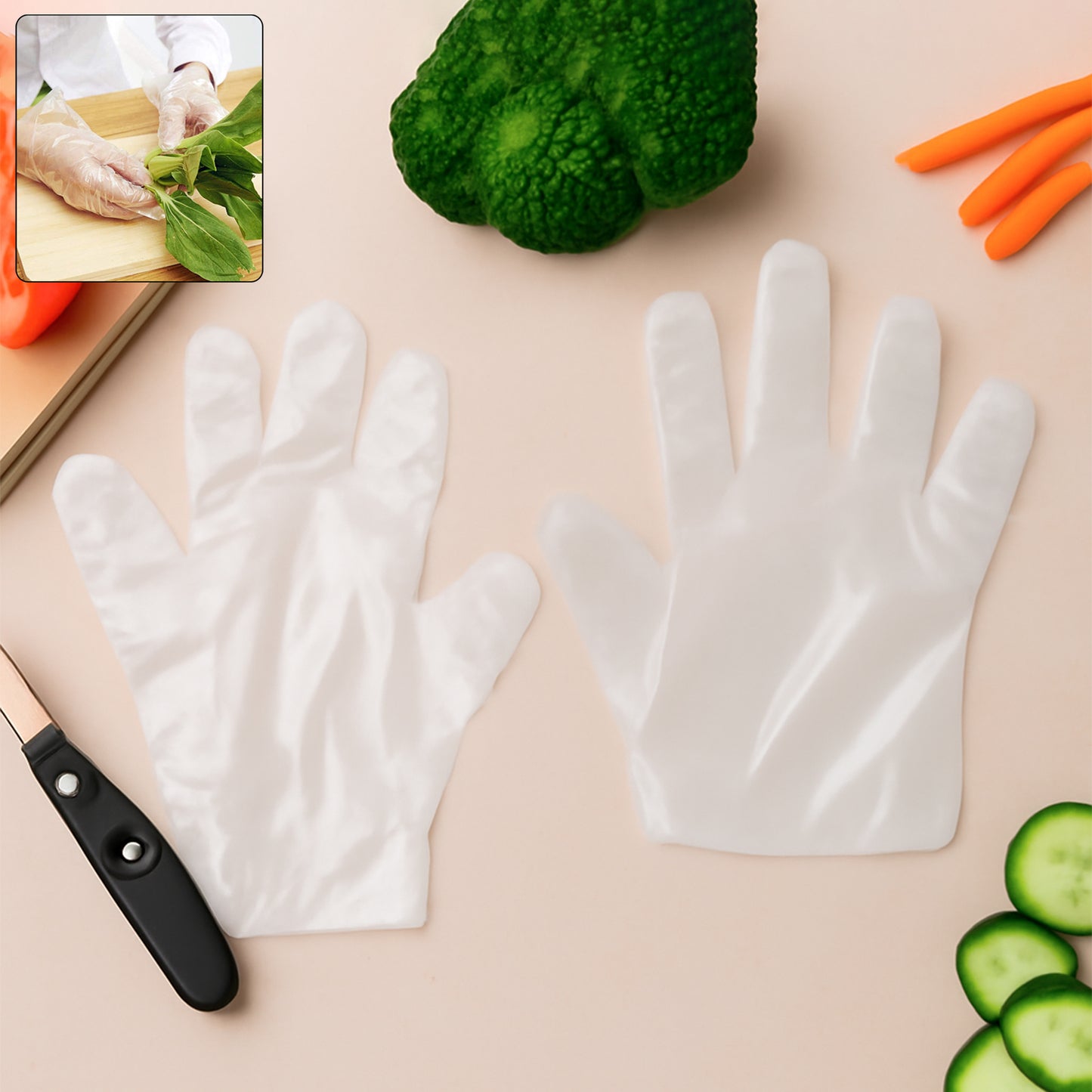 Eco-friendly Kitchen Hand Gloves Disposal Hand Gloves Free Size (100 Pc) - Happy Price - Image 3