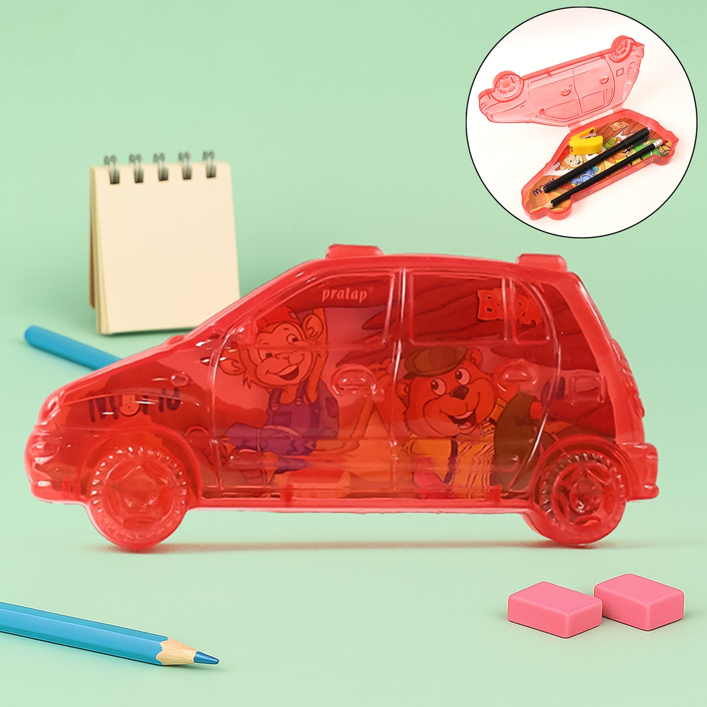 Car Shape Plastic Compass Box For Kids (1 Pc) - Happy Price - Image 3