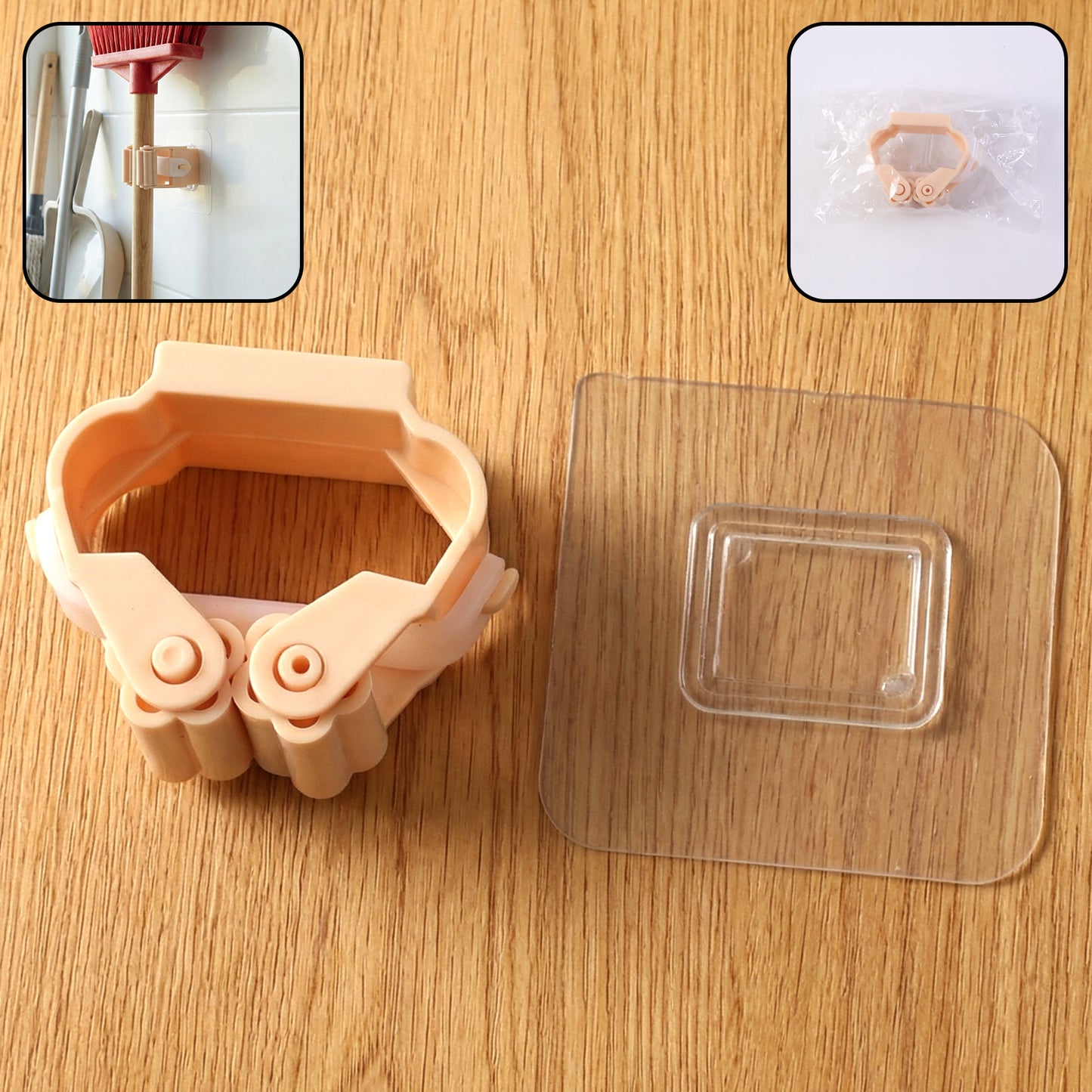 Wall Mounted Mop and Broom Holder Clip (1 Pc) - Adhesive Tool Organizer - Happy Price - Image 2