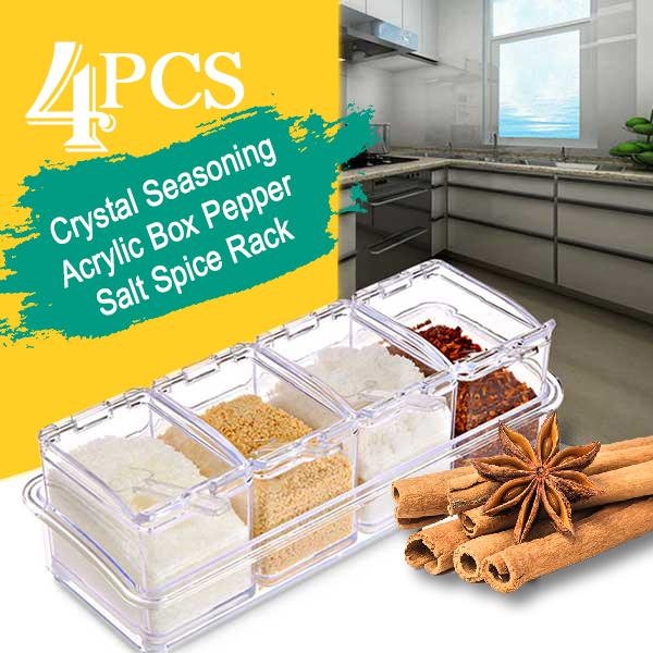 Acrylic Spice Box with 4 Compartments and Spoons for Kitchen - Great Price - Image 2