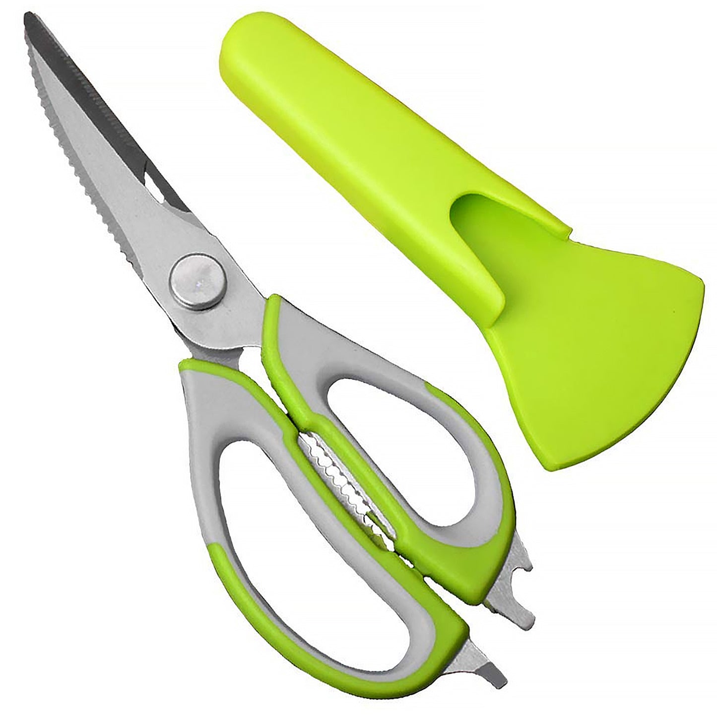 Multi-purpose Kitchen Shears With Magnetic Holder Stainless Steel Red Multifunction Heavy Duty And Kitchen Scissors - Happy Price - Image 4