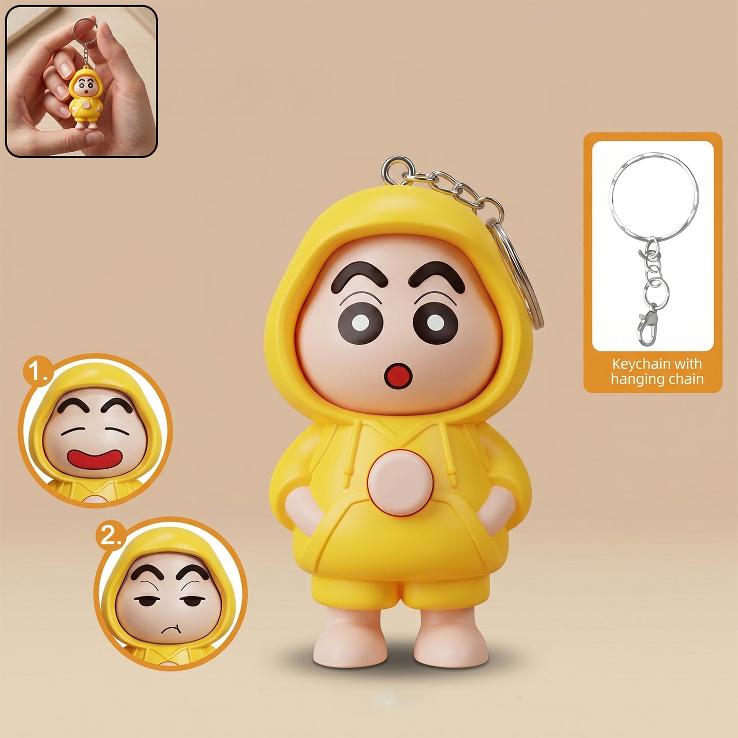 Face Changing Doll Keychain Toy - 1 Pc - Happy Price - Image 2