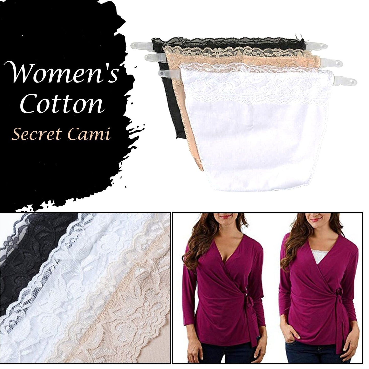 Womens Cotton Secret Cami - Happy Price - Image 4