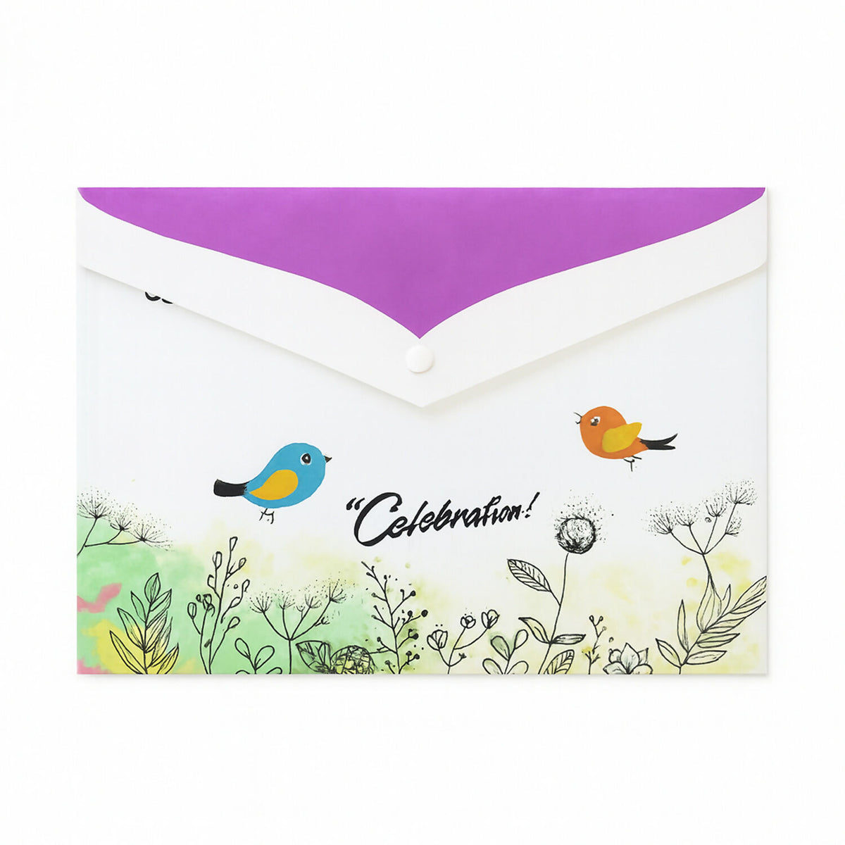 A4 Printed Document Folder with Decorative Button Closure (1 Pc) - Happy Price - Image 6