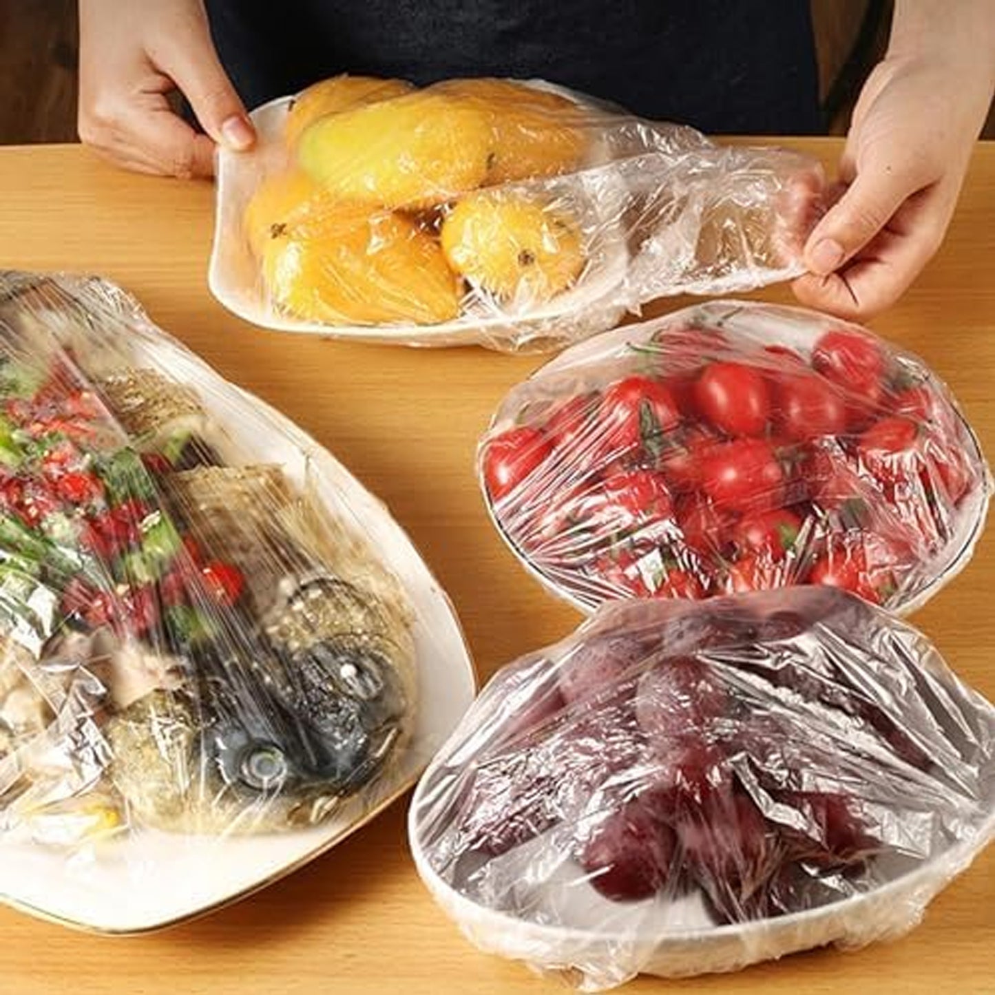 Disposable Elastic Food Storage Covers Bag (100 Pcs Set Small) - Happy Price - Image 3