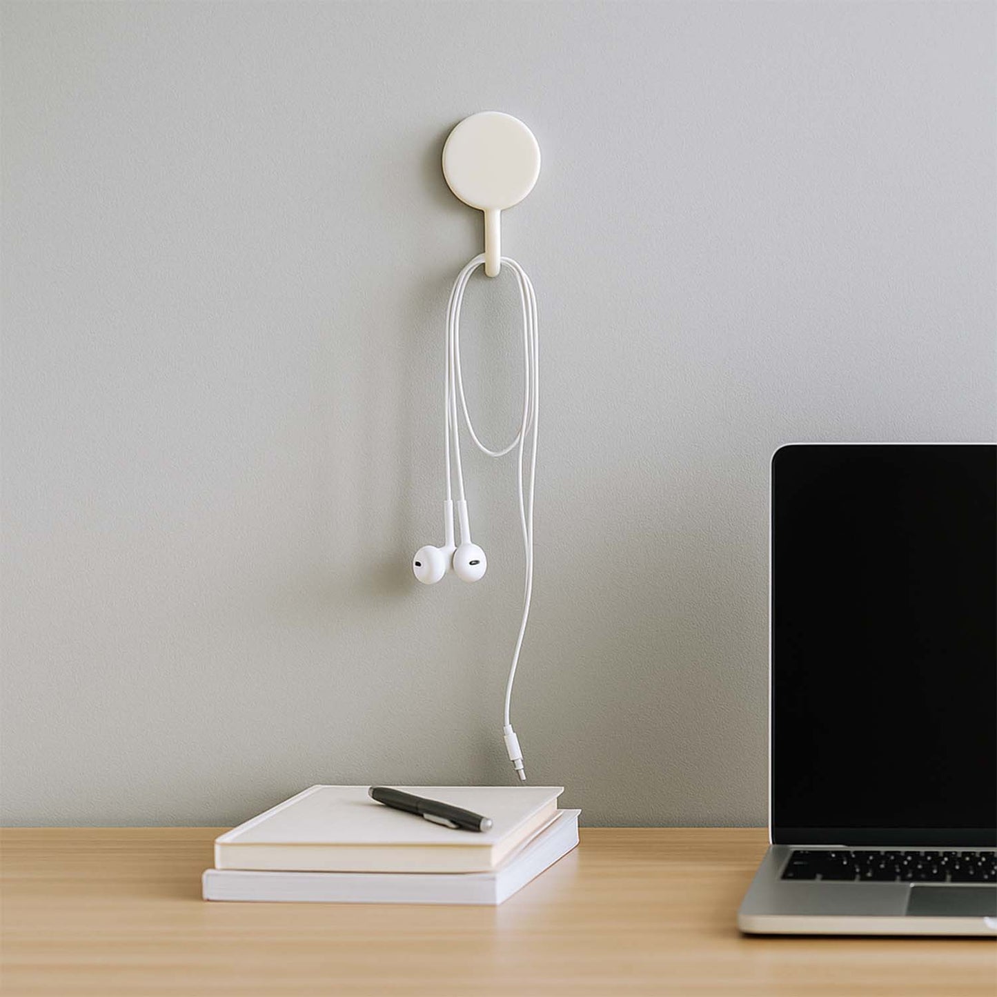 10 Pcs Round Adhesive Wall Hooks - Mini Stick-On Utility Hangers for Keys, Cables, Masks - Happy Price - Image 5