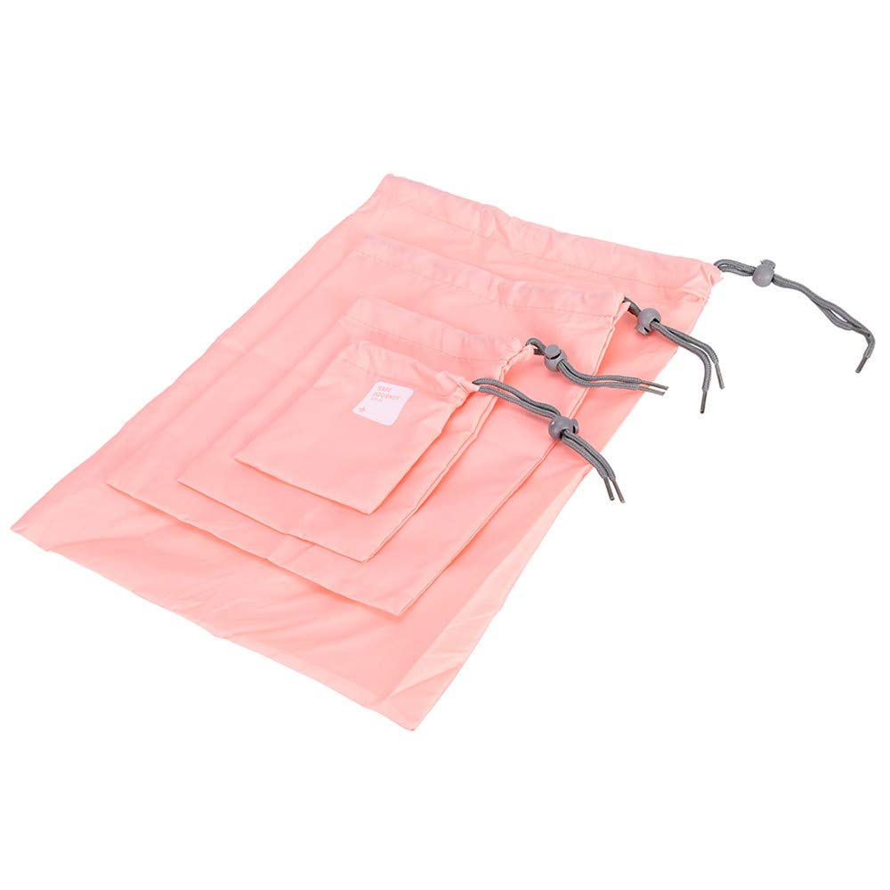 Travel Storage Bag Waterproof Nylon Drawstring Pouch Men And Women Folding Clothes Classified Organizers Packing Shoes Luggage Bags (4 Pc Set) - Happy Price - Image 4