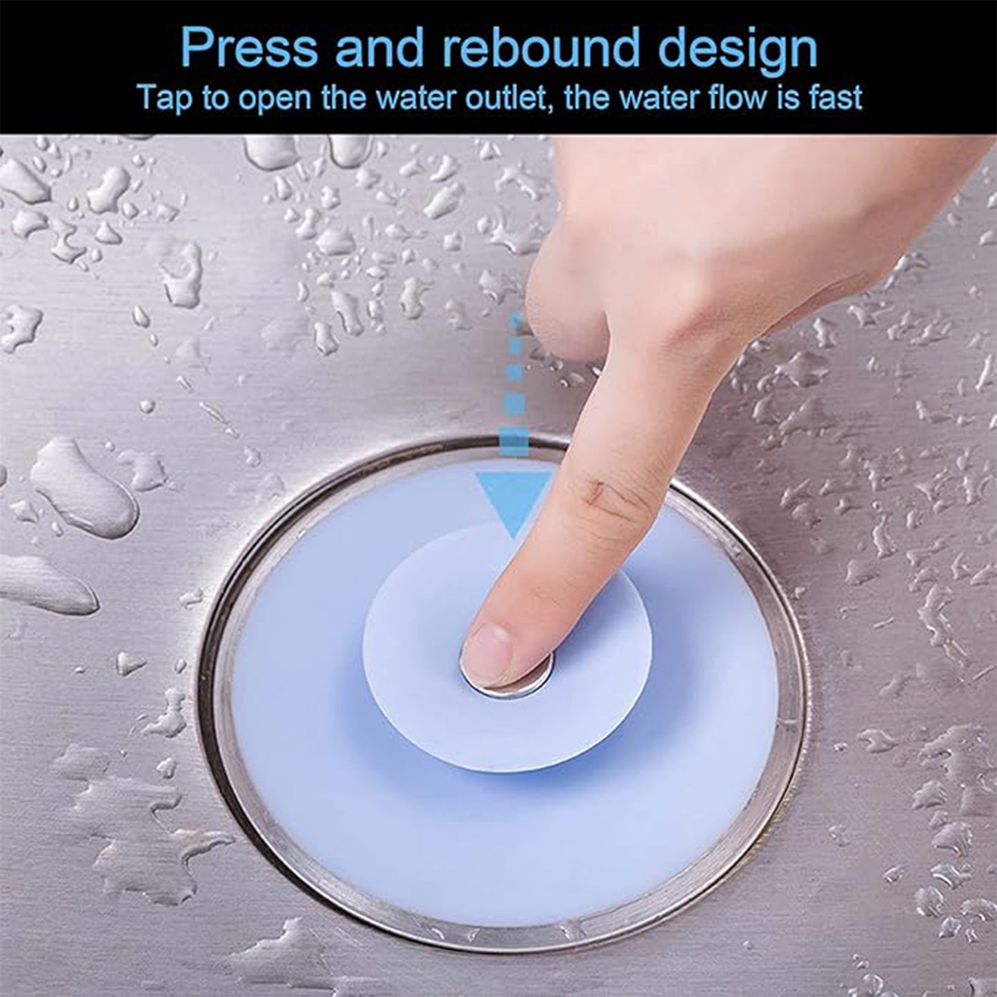Creative 2-in-1 Blue Silicone Sewer Sink Sealer Cover Drainer (Multicolour 1 Pc) - Happy Price - Image 5