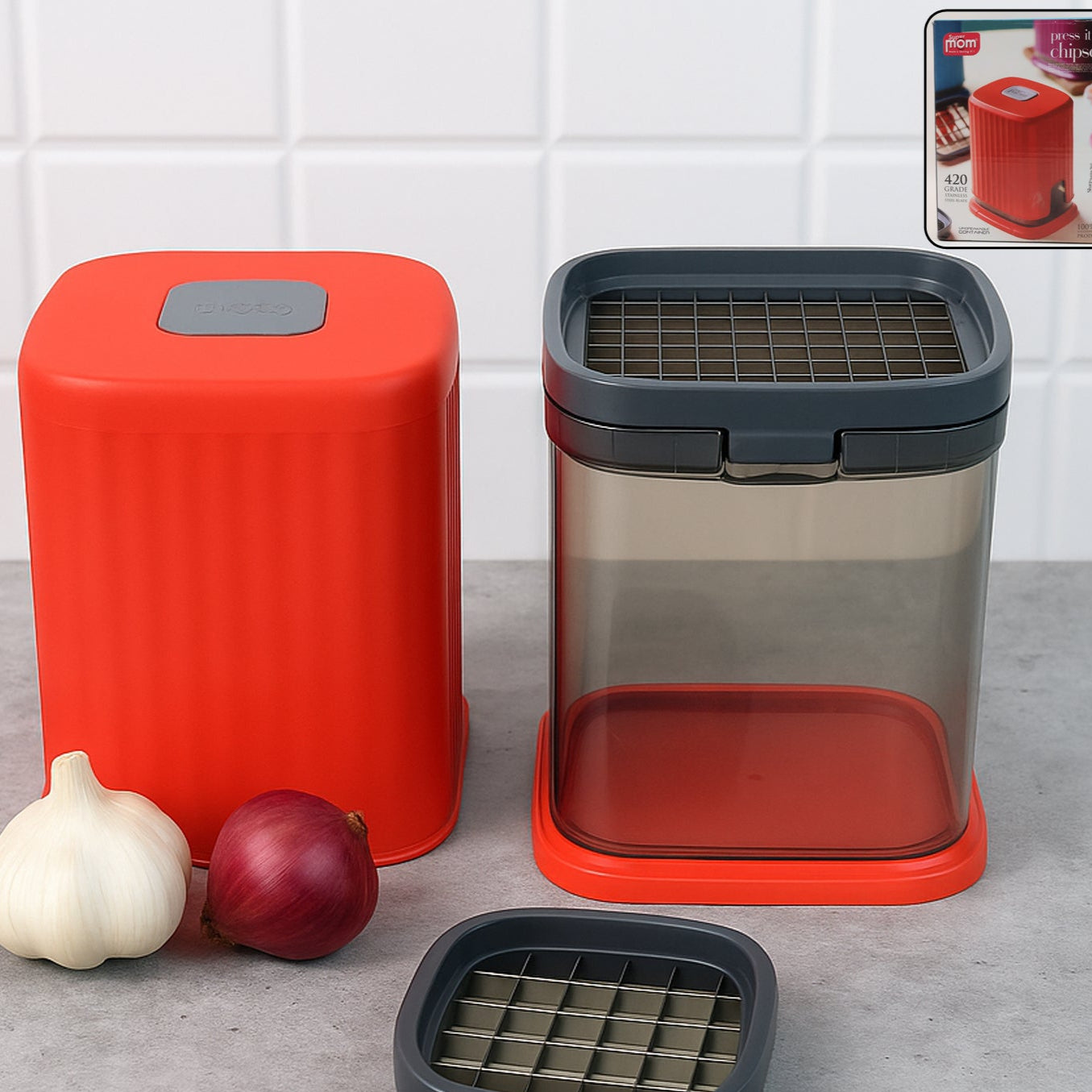 Supermom Multipurpose Onion Garlic Vegetable Chopper (1 Pc) - Happy Price - Image 1