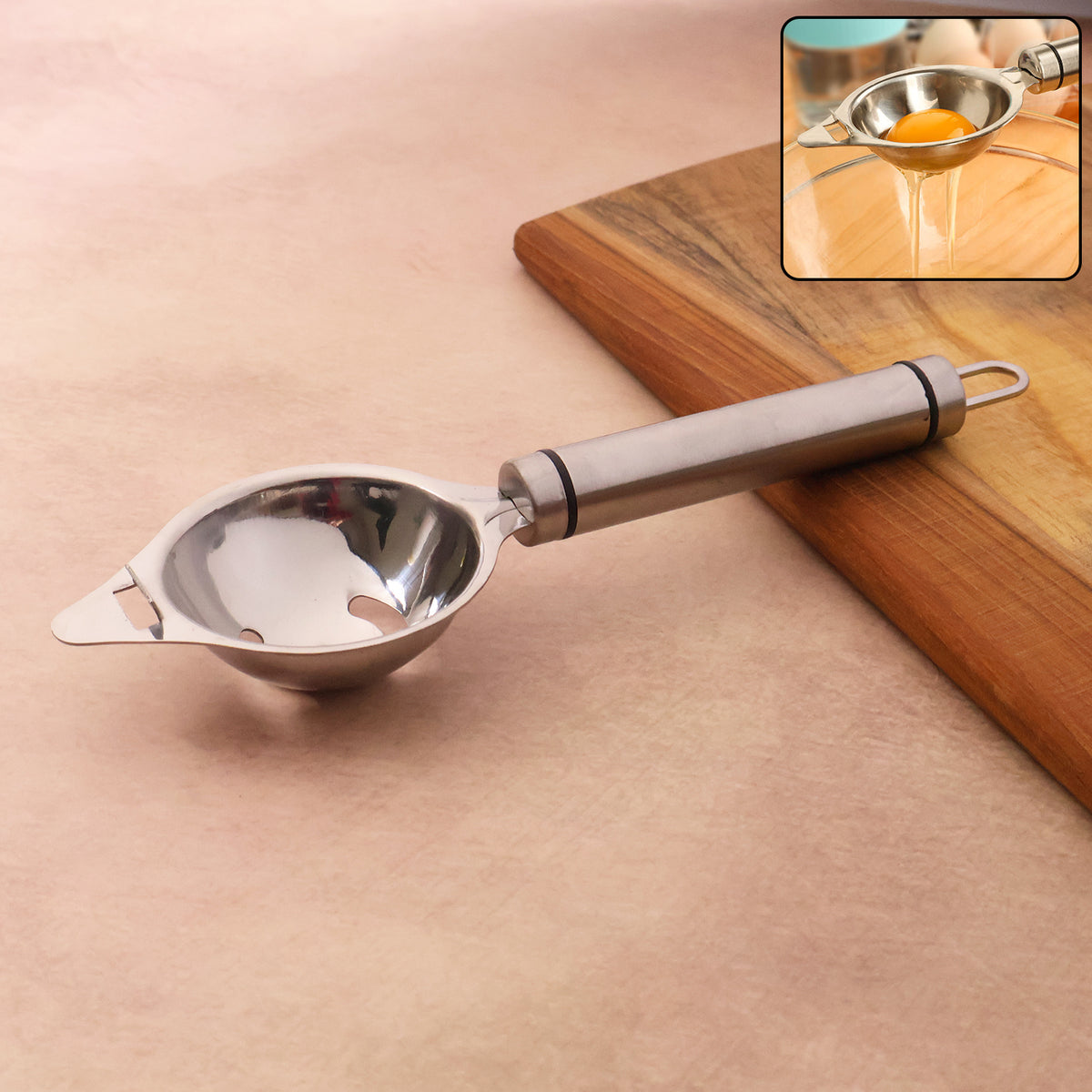 Durable Stainless Steel Egg Separator Tool (1 Pc) for Kitchen - Happy Price - Image 2