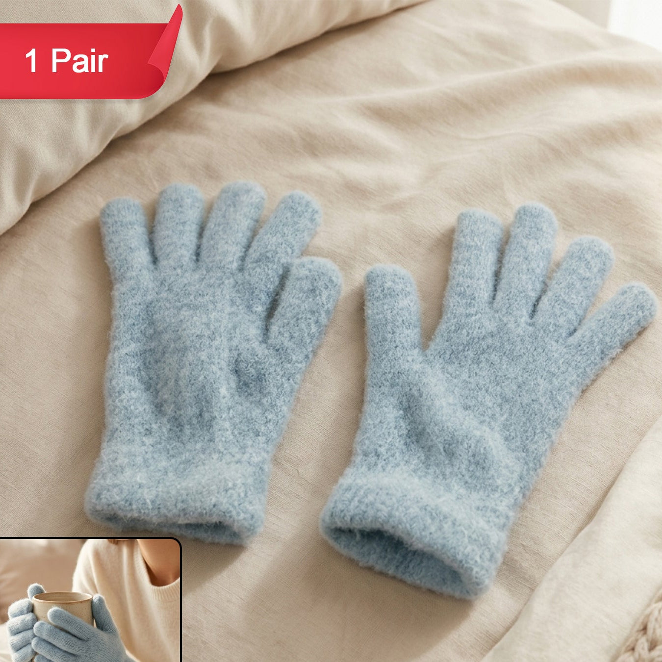 Warm Fleece Winter Gloves for Men & Women - 1 Pair - Happy Price - Image 1