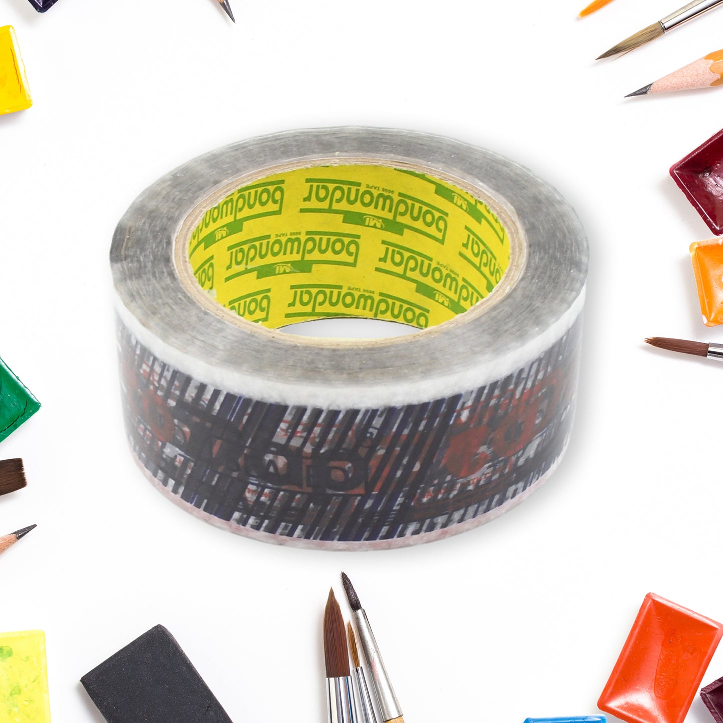 Deodap Printed Transparent Strong Adhesive Packaging Tape For Multipurpose Use Packing Adhesive Tape Office Product (2 Inch X 120 Mtr.) - Happy Price - Image 5