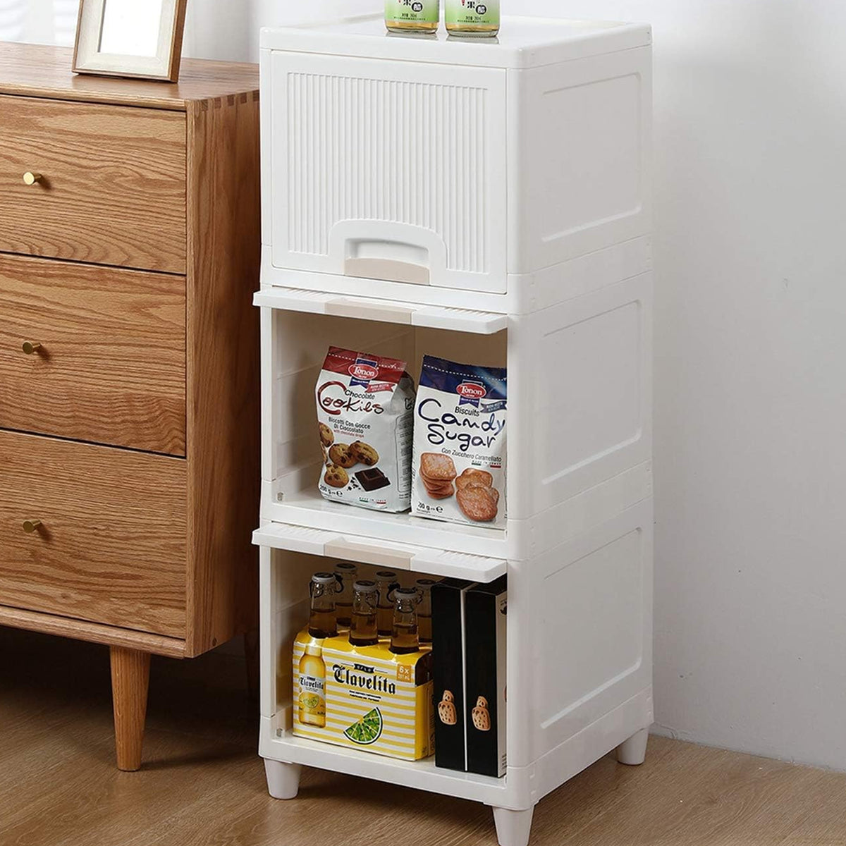 Multipurpose Storage Cabinet Storage Solutions Plastic Drawers Multi Layer Wardrobe Storage Drawers Foldable Multipurpose Drawer Units For Kitchen Bathroom Bedroom Cloth (3layer) - Happy Price - Image 2
