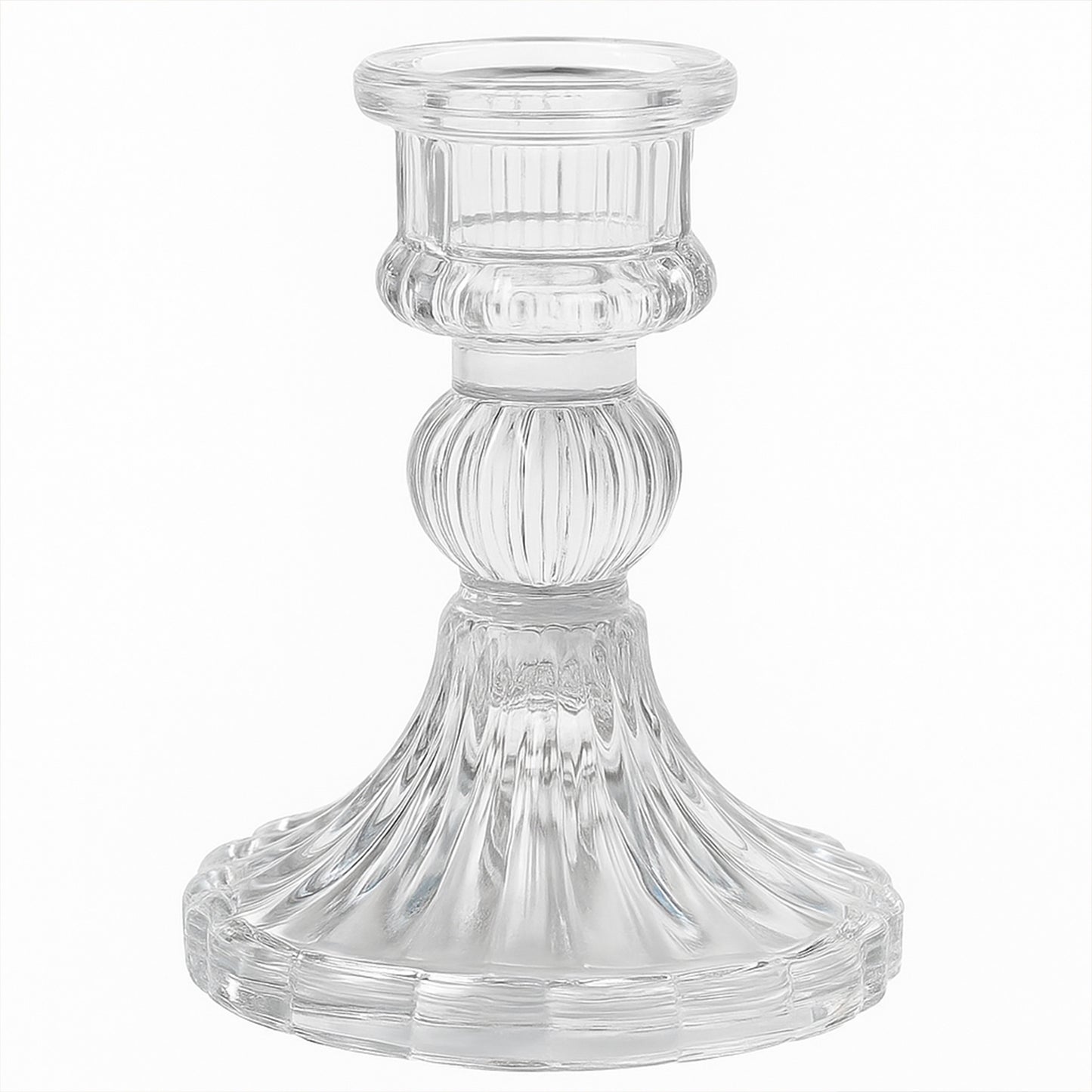 Crystal Glass Candle Holder Stand for Pillar & Taper Candles (1 Pc) - Happy Price - Image 4
