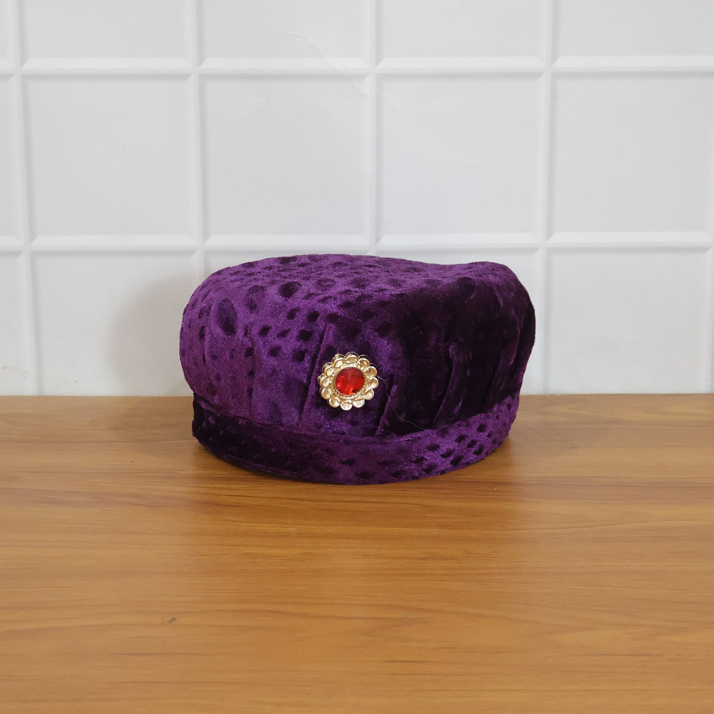 Soft Velvet Festive Cap for Boys (1 Pc) - Traditional Design with Stone Brooch - Great Price - Image 7