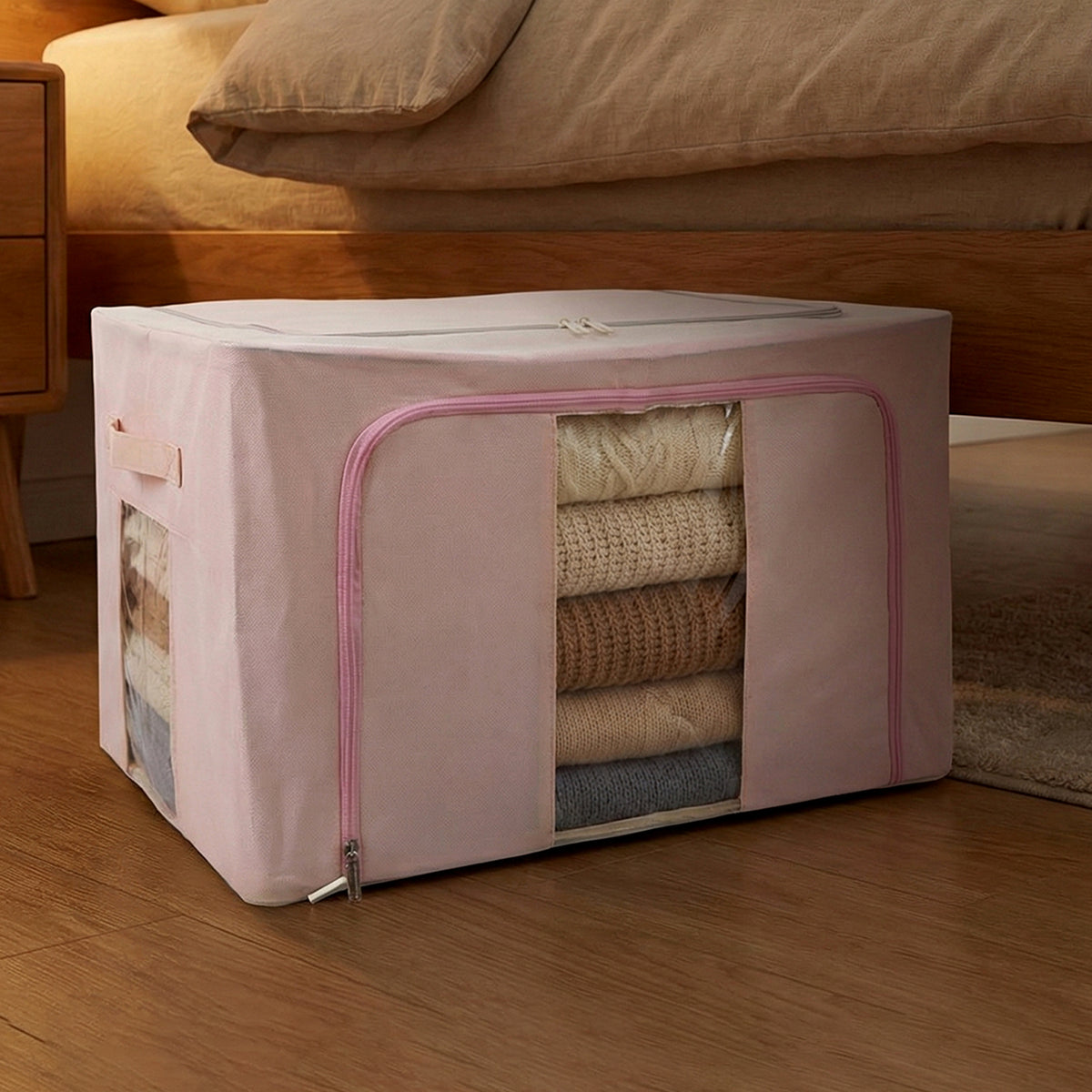 Foldable Fabric Storage Box for Clothes - 33 x 49 CM, 1 Pc - Happy Price - Image 3