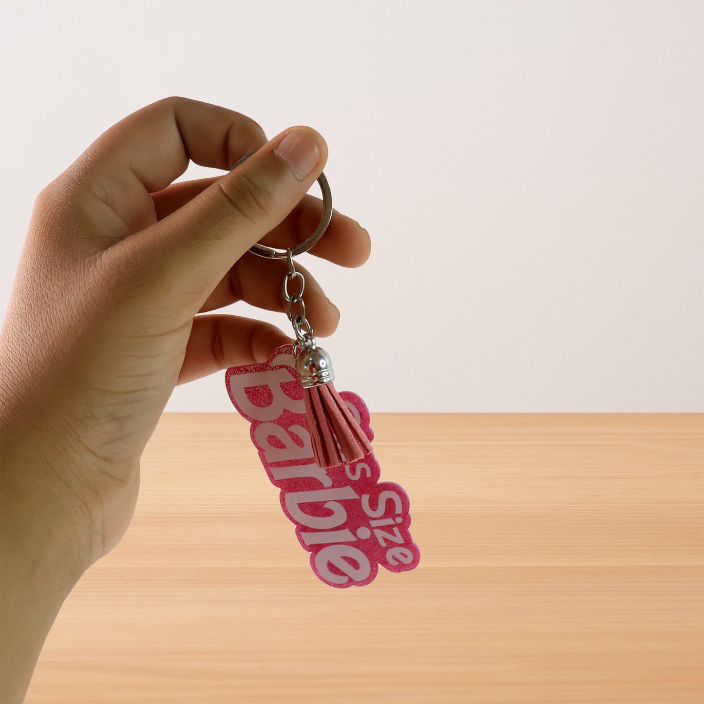 Text Keychain With Glitter Finish And Tassel Charm (1 Pc) - Happy Price - Image 5