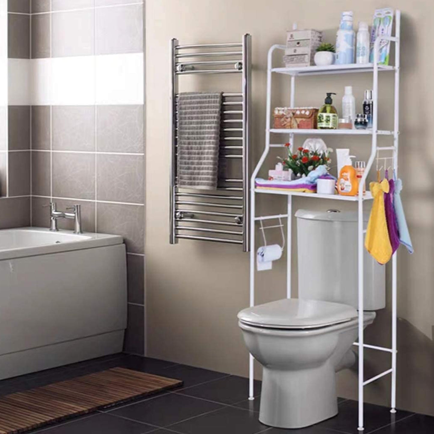 Multi-Layer Floor Stand Storage Rack for Bathroom & Laundry Room - Happy Price - Image 6